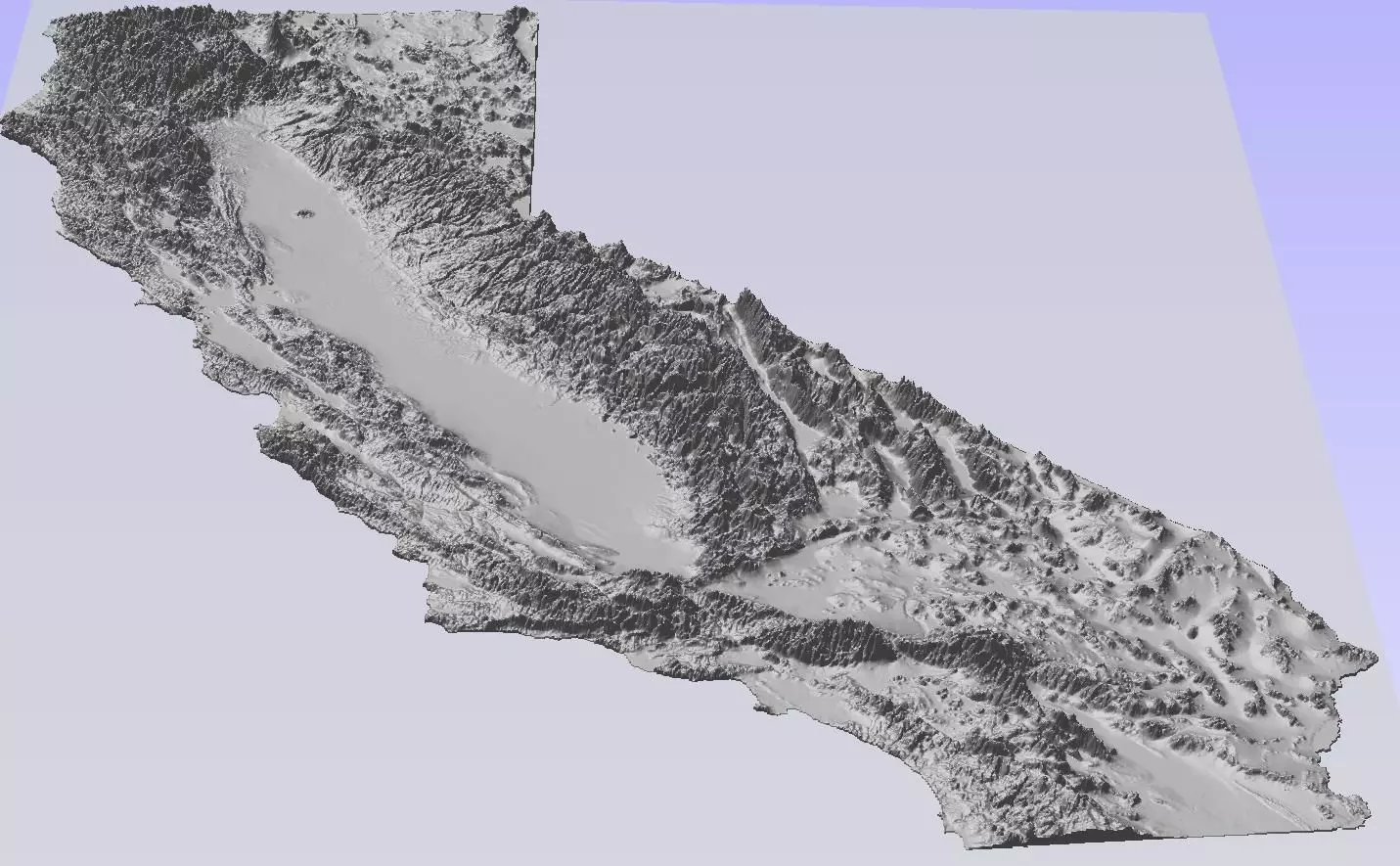 California State Terrain 3D Elevation Model 3D print model_0
