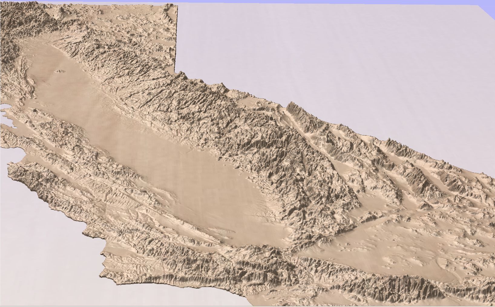 California State Terrain 3D Elevation Model 3D print model_1