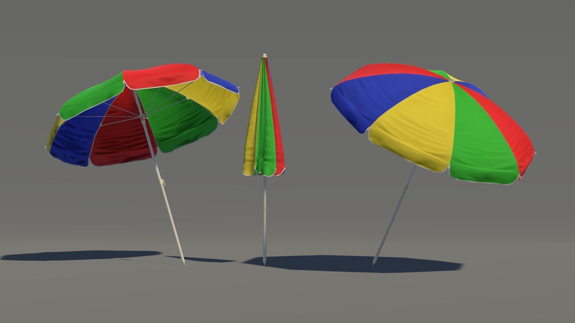 Beach Umbrella Game-Ready Low-poly 3D model_18