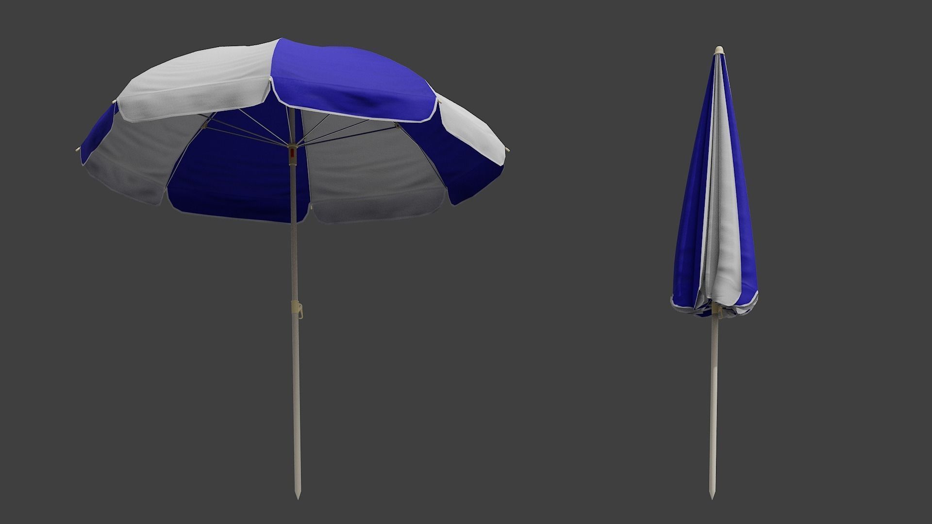 Beach Umbrella Game-Ready Low-poly 3D model_4