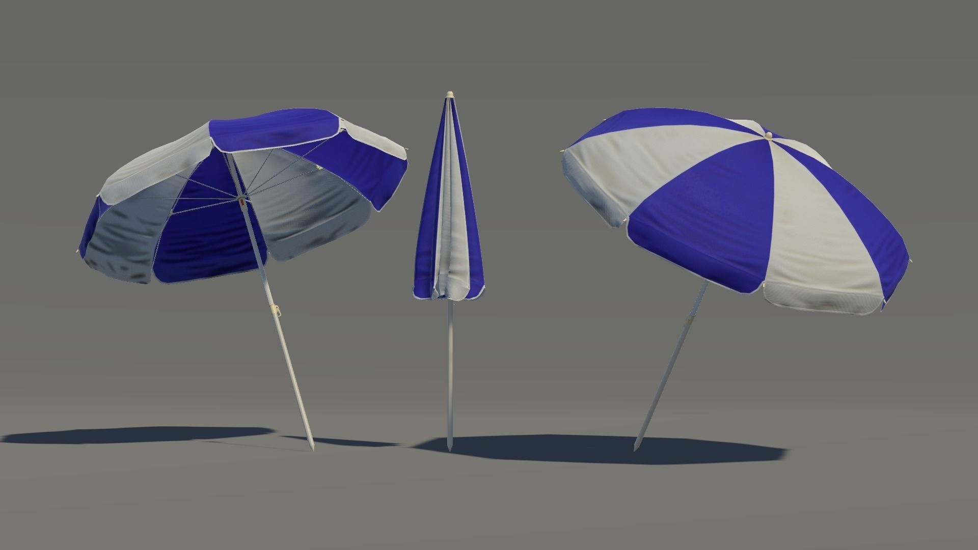 Beach Umbrella Game-Ready Low-poly 3D model_15