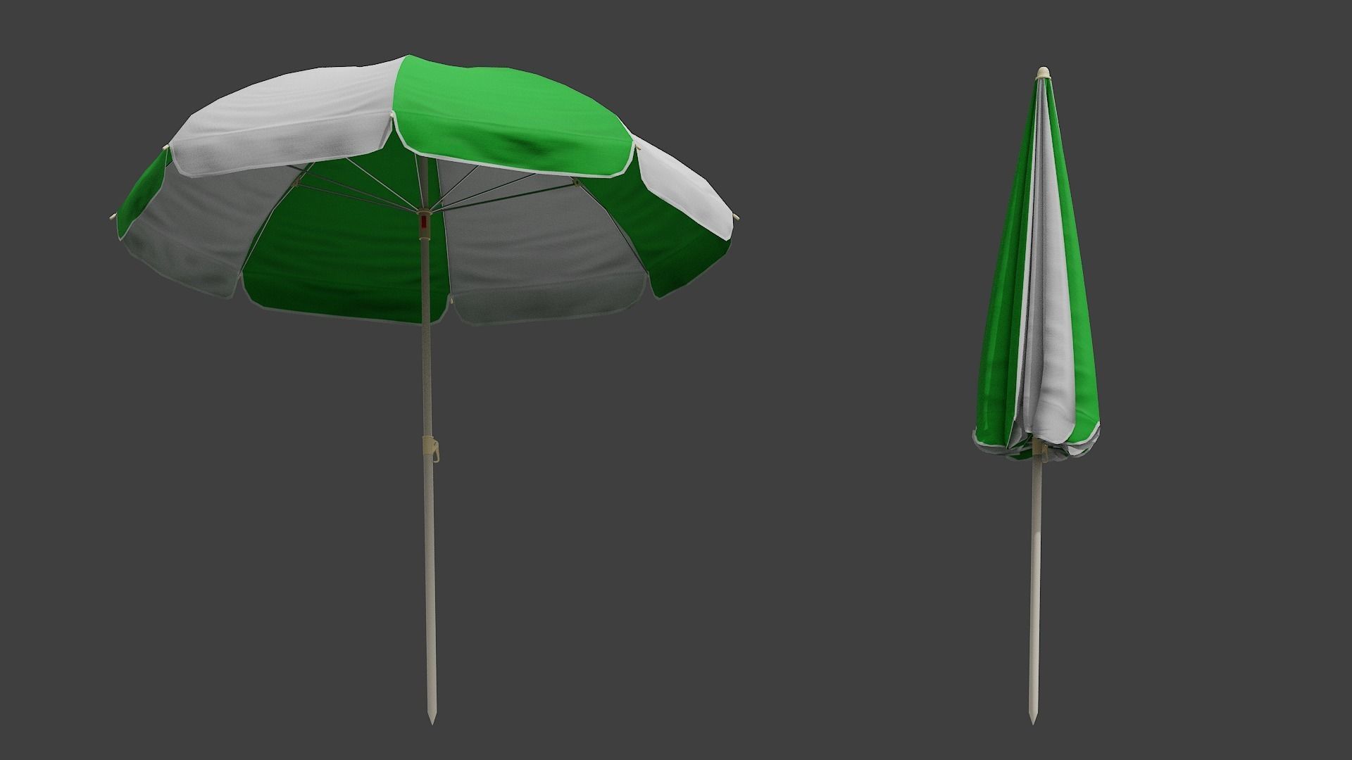 Beach Umbrella Game-Ready Low-poly 3D model_6
