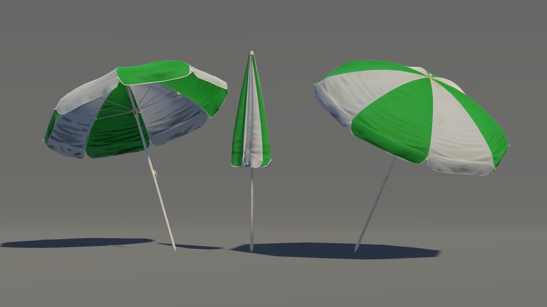 Beach Umbrella Game-Ready Low-poly 3D model_16