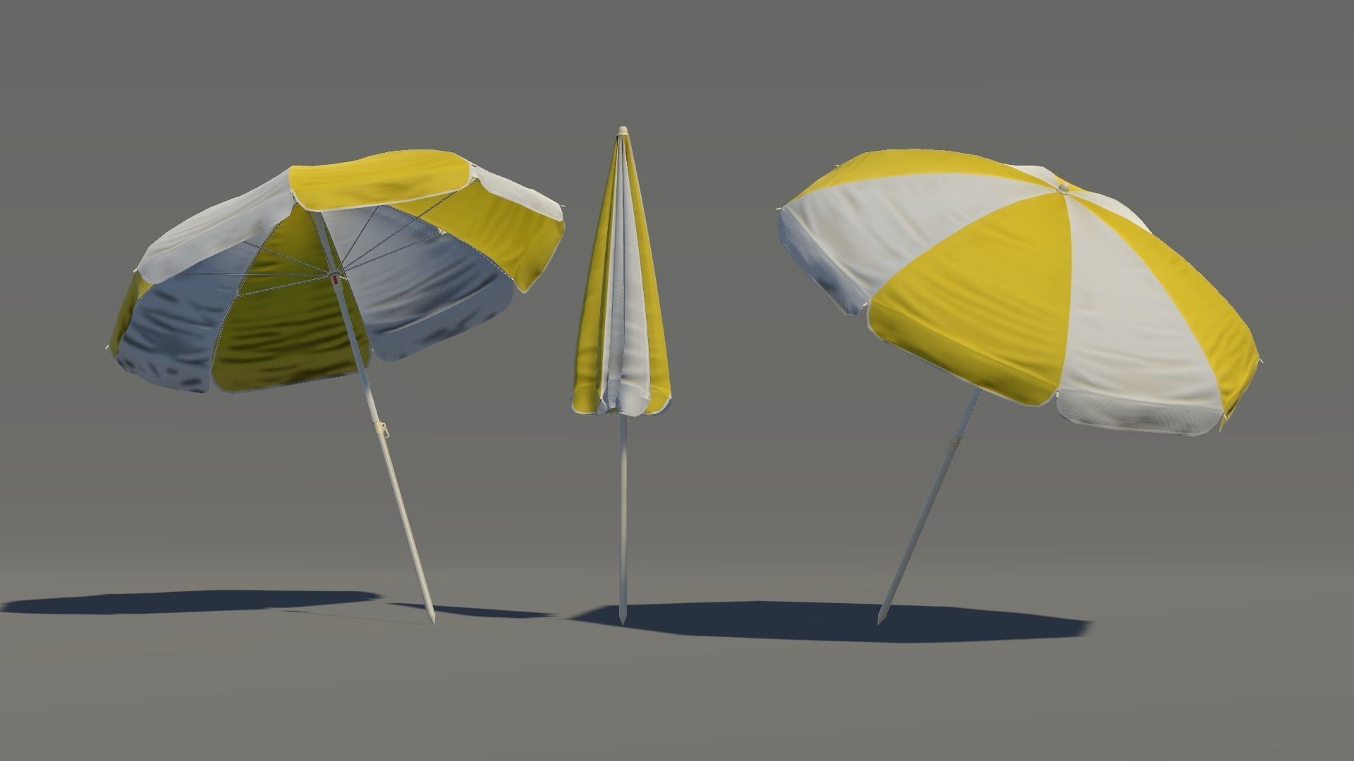 Beach Umbrella Game-Ready Low-poly 3D model_17