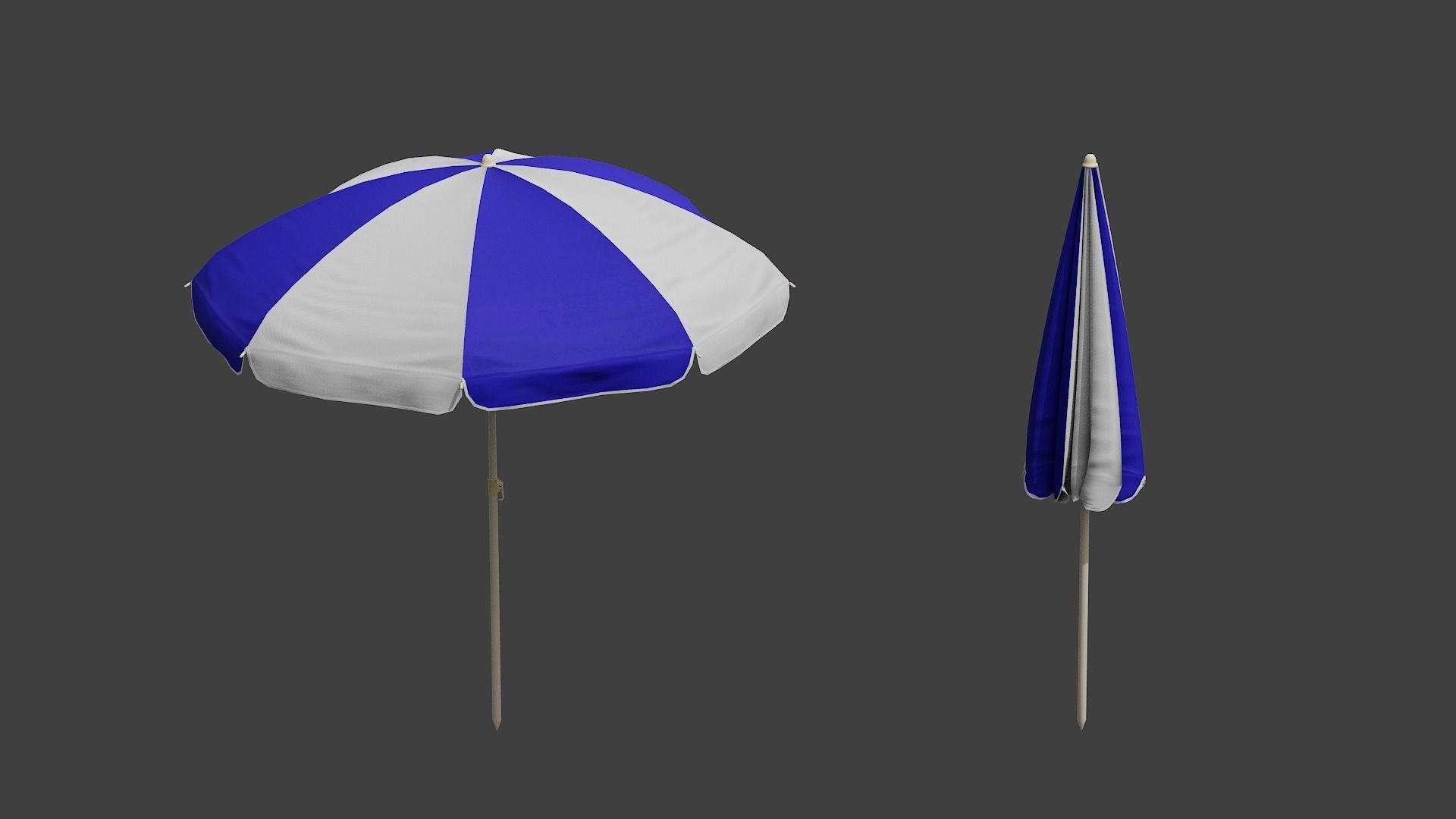 Beach Umbrella Game-Ready Low-poly 3D model_5