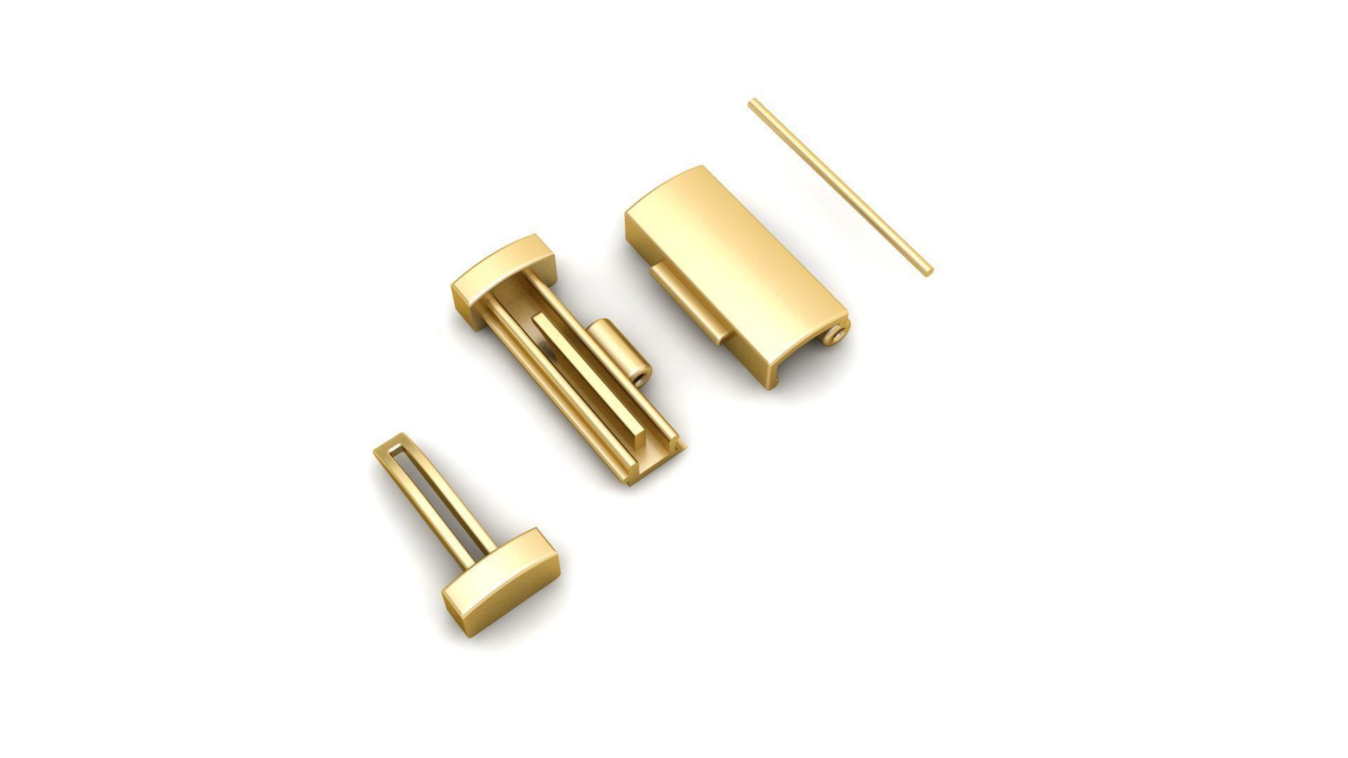 6 mm Plain Gold Lock Box for Jewelry 3D print model_5