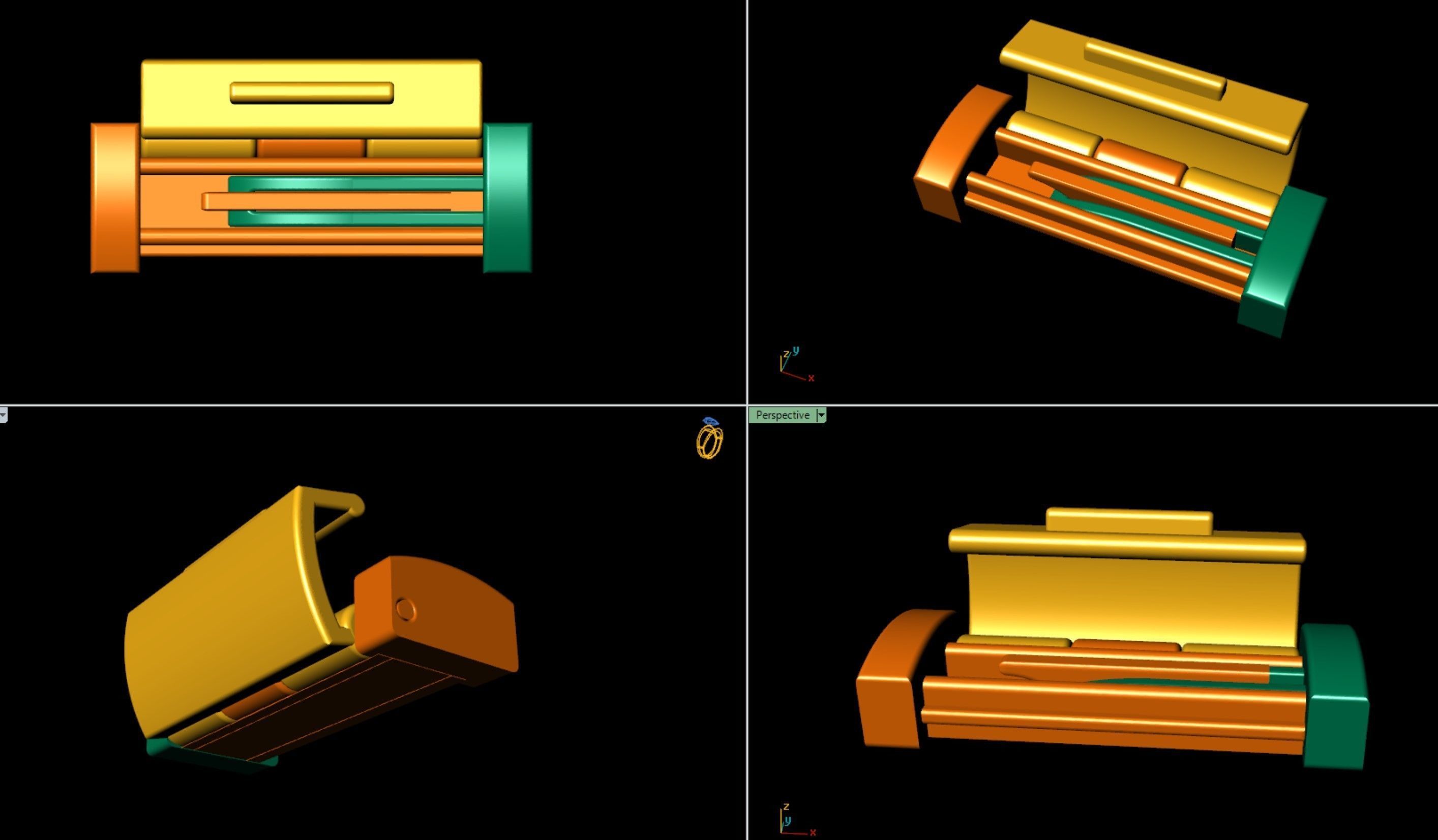 6 mm Plain Gold Lock Box for Jewelry 3D print model_7