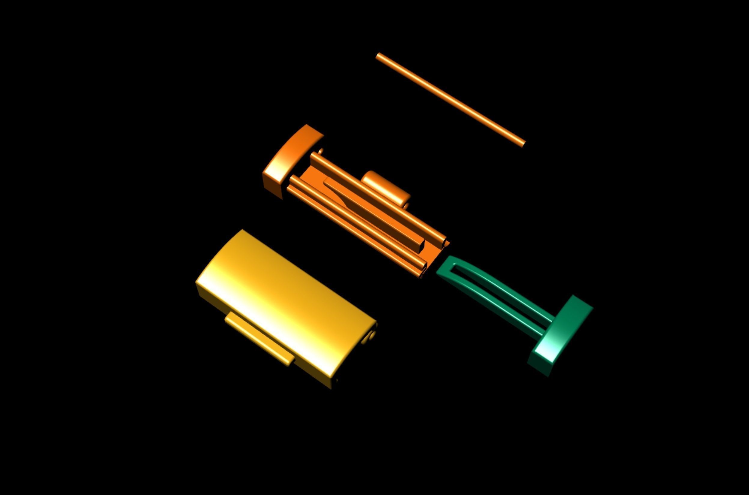 6 mm Plain Gold Lock Box for Jewelry 3D print model_9