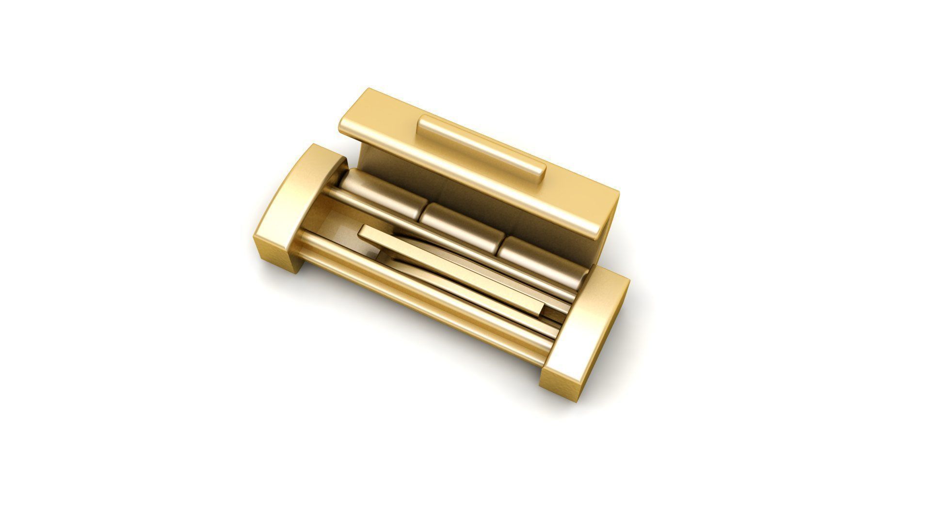 6 mm Plain Gold Lock Box for Jewelry 3D print model_11