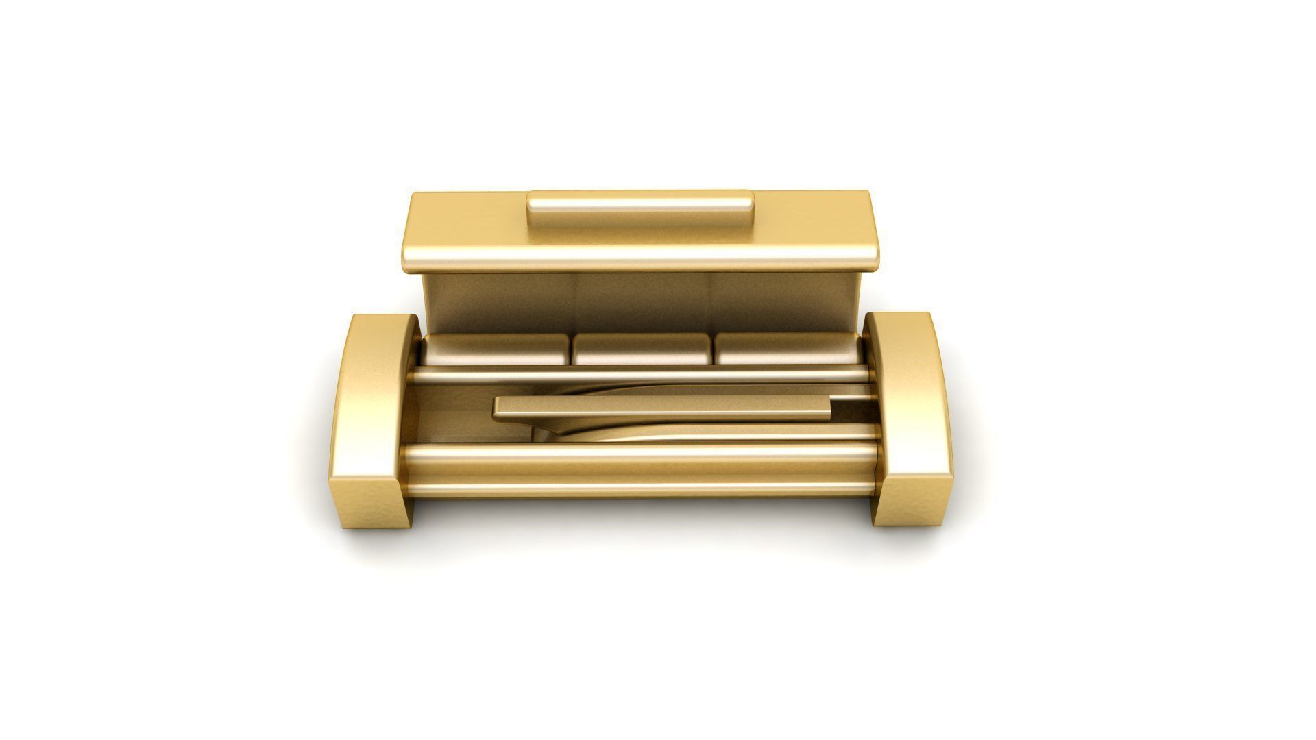 6 mm Plain Gold Lock Box for Jewelry 3D print model_6