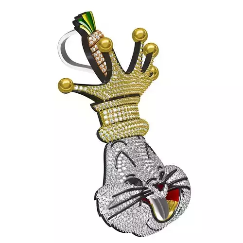 Bug Bunny King Diamond Hip Hop Pendant
