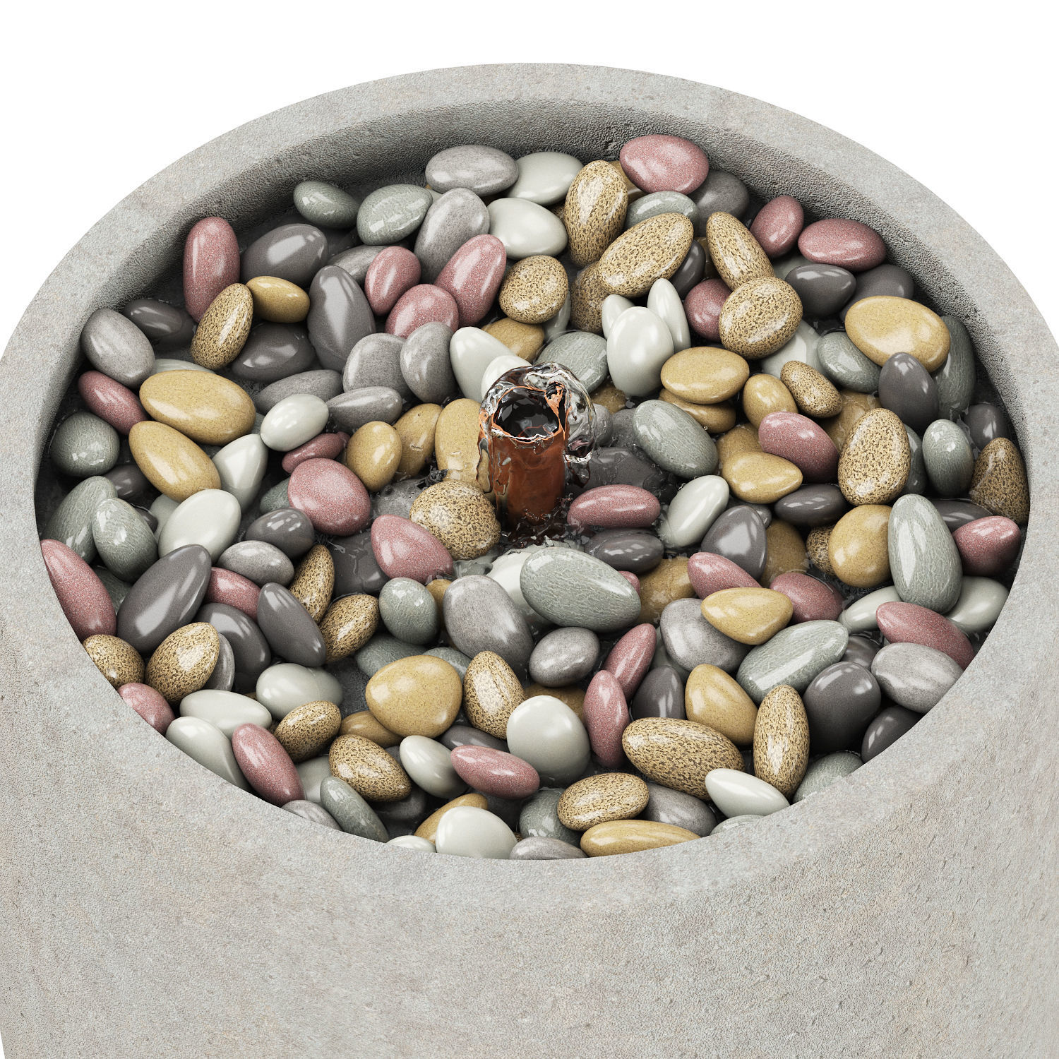 Bebel Pebble Fountain-Tall 3D model_4
