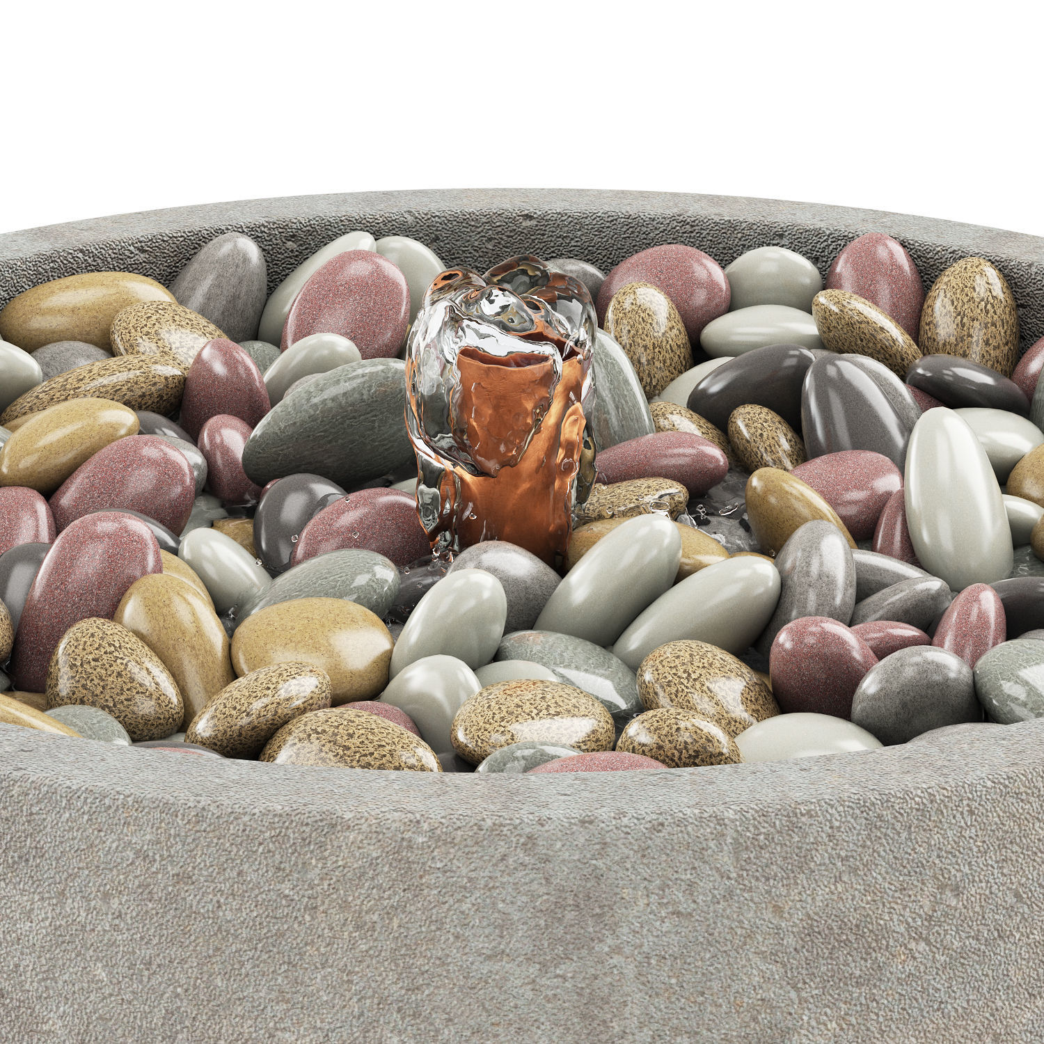 Bebel Pebble Fountain-Tall 3D model_3