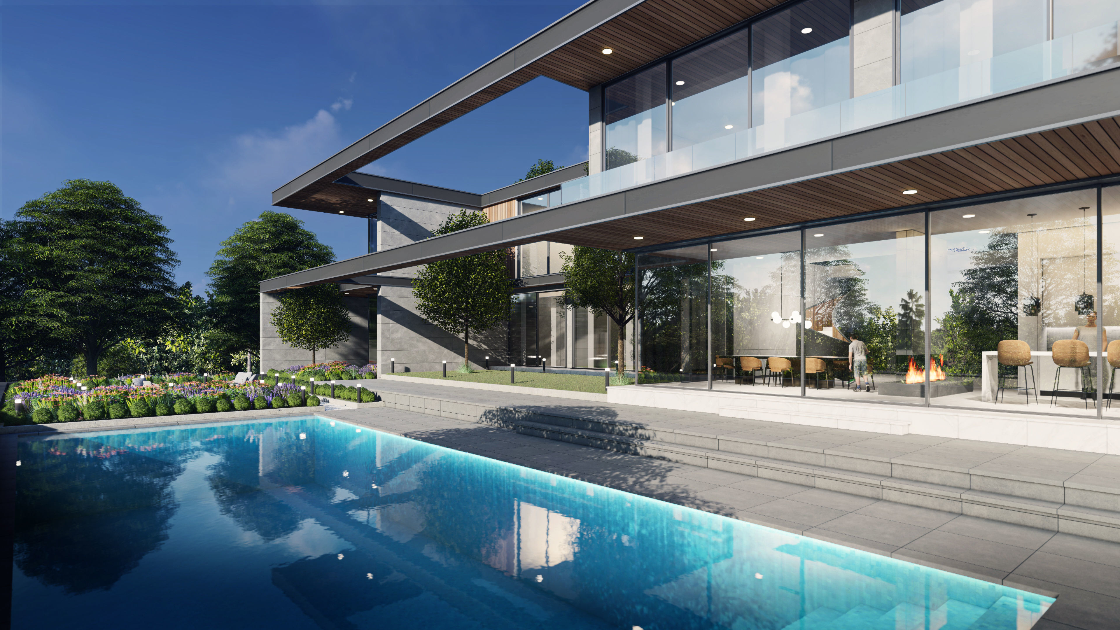 Horizontal House  - kitchen bedroom furniture 3D - 2D drawing 3D model_0