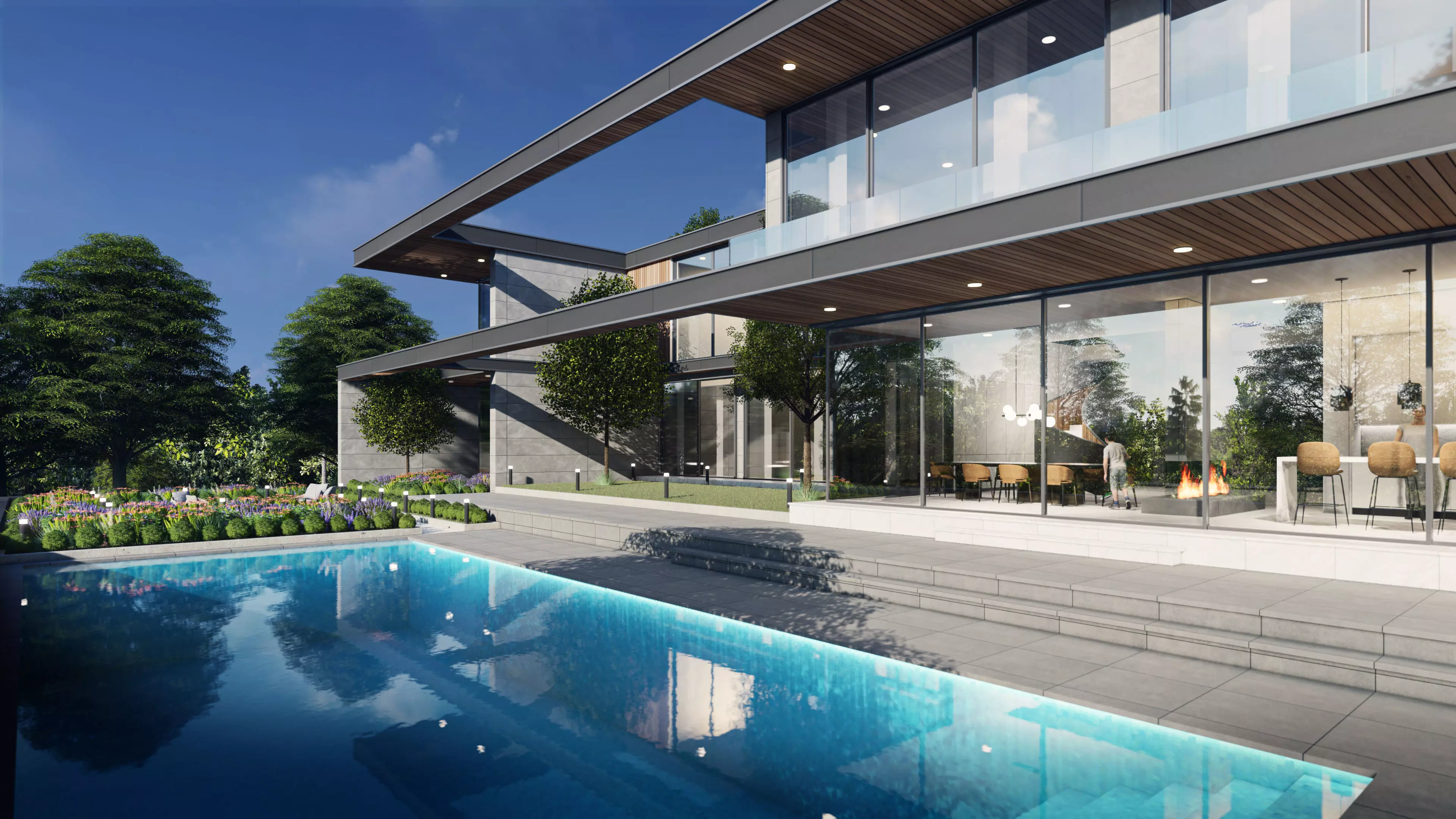 Horizontal House  - kitchen bedroom furniture 3D - 2D drawing 3D model_0