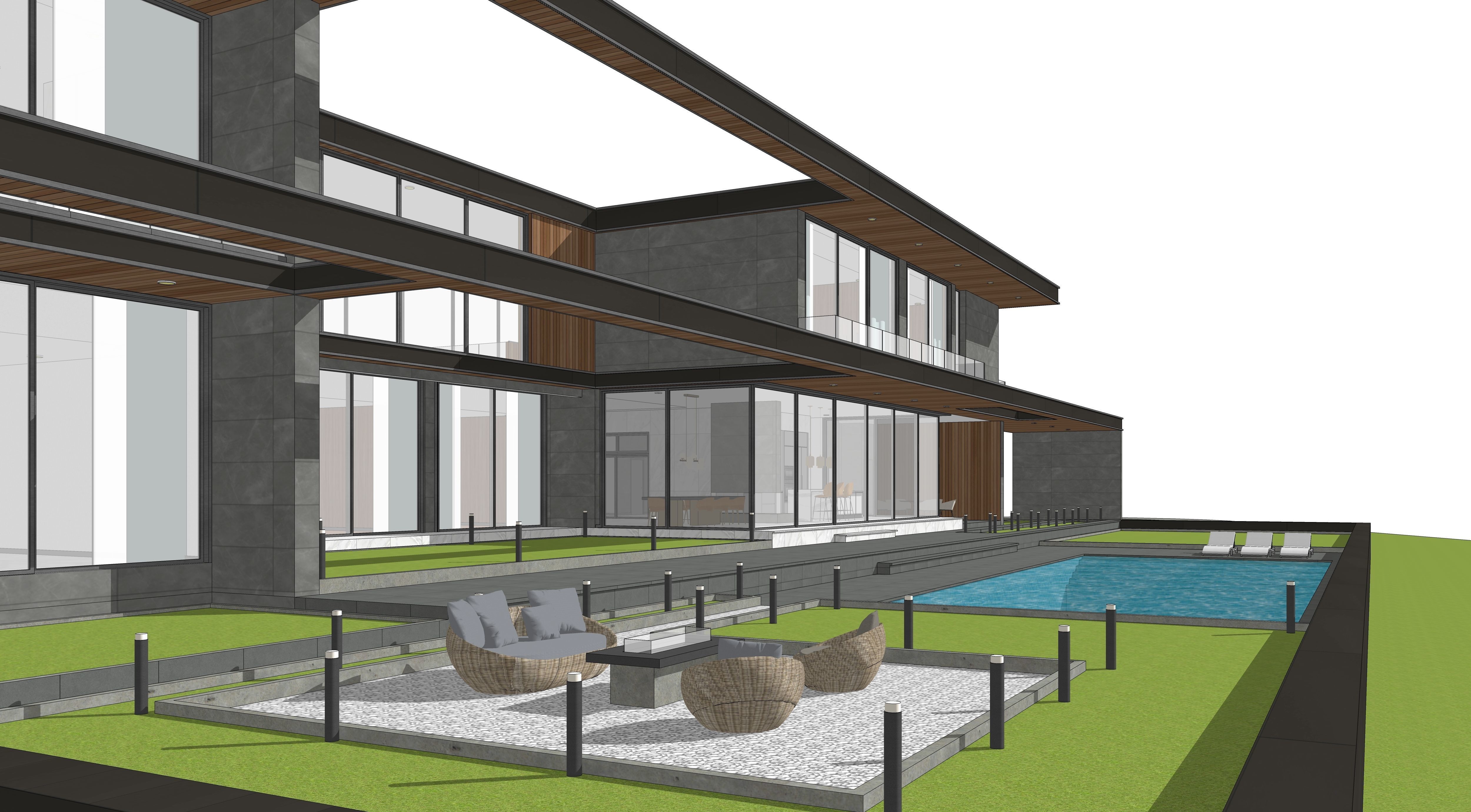 Horizontal House  - kitchen bedroom furniture 3D - 2D drawing 3D model_26