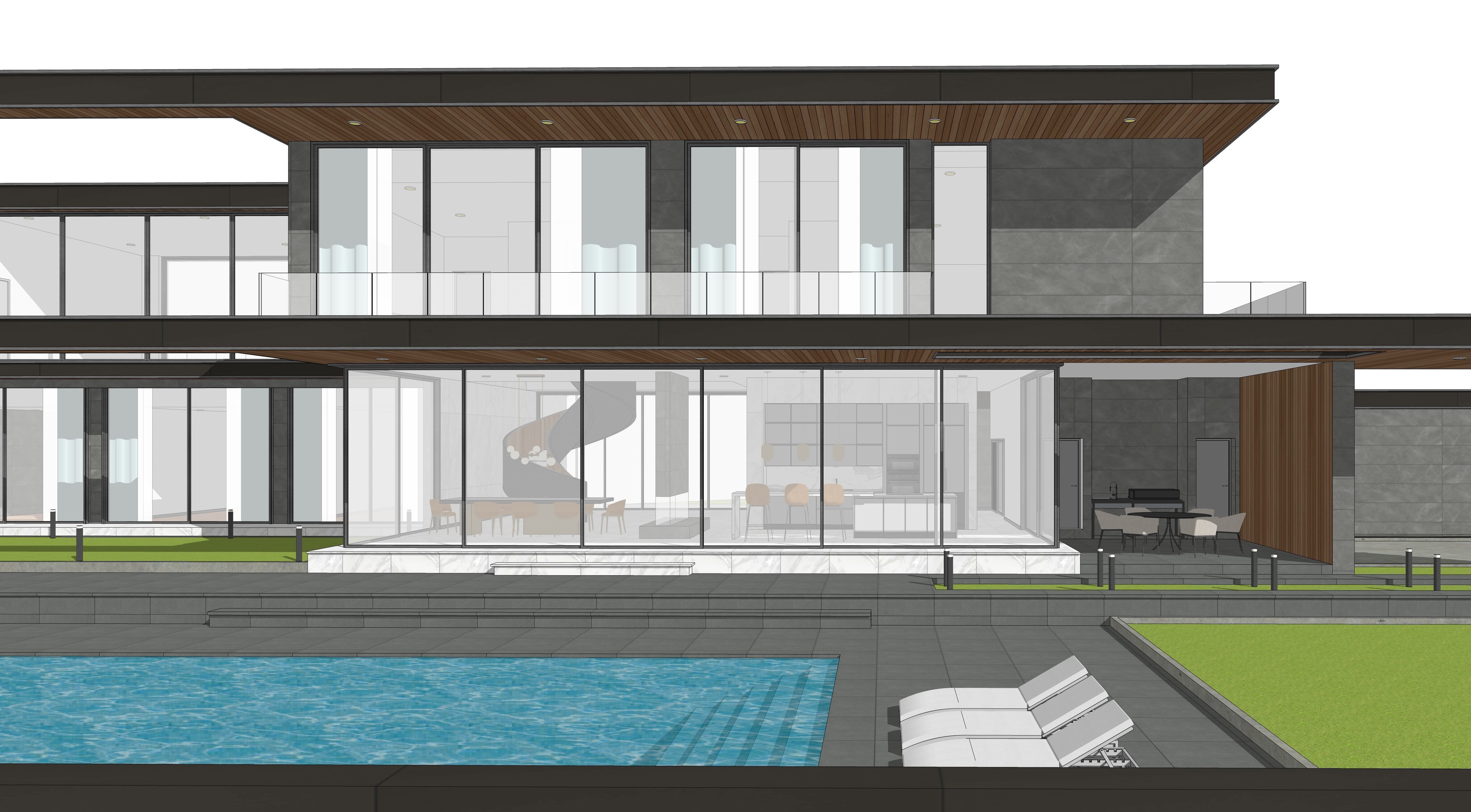 Horizontal House  - kitchen bedroom furniture 3D - 2D drawing 3D model_27