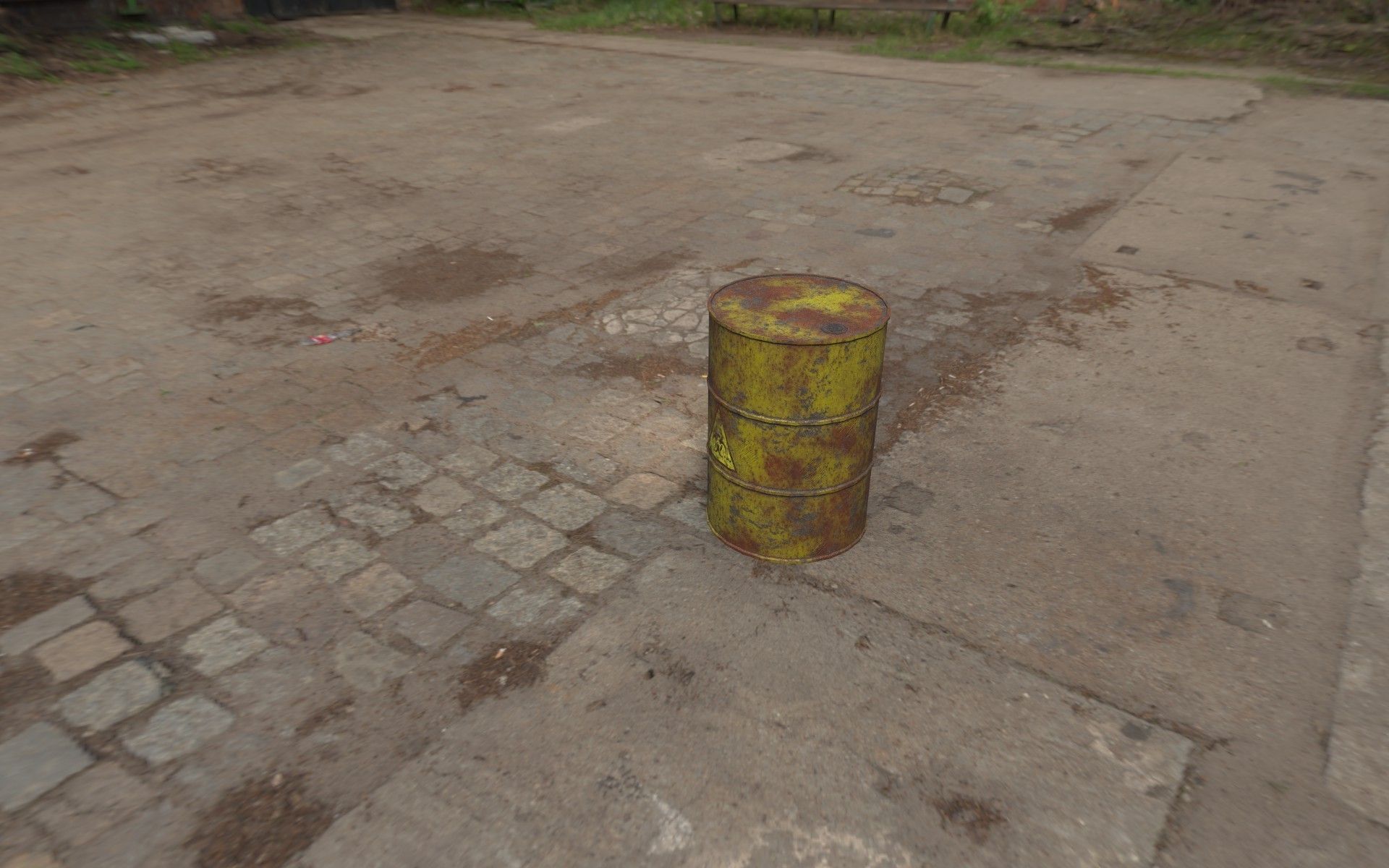 Rusty Barrel Biohazard Style Low-poly 3D model_2