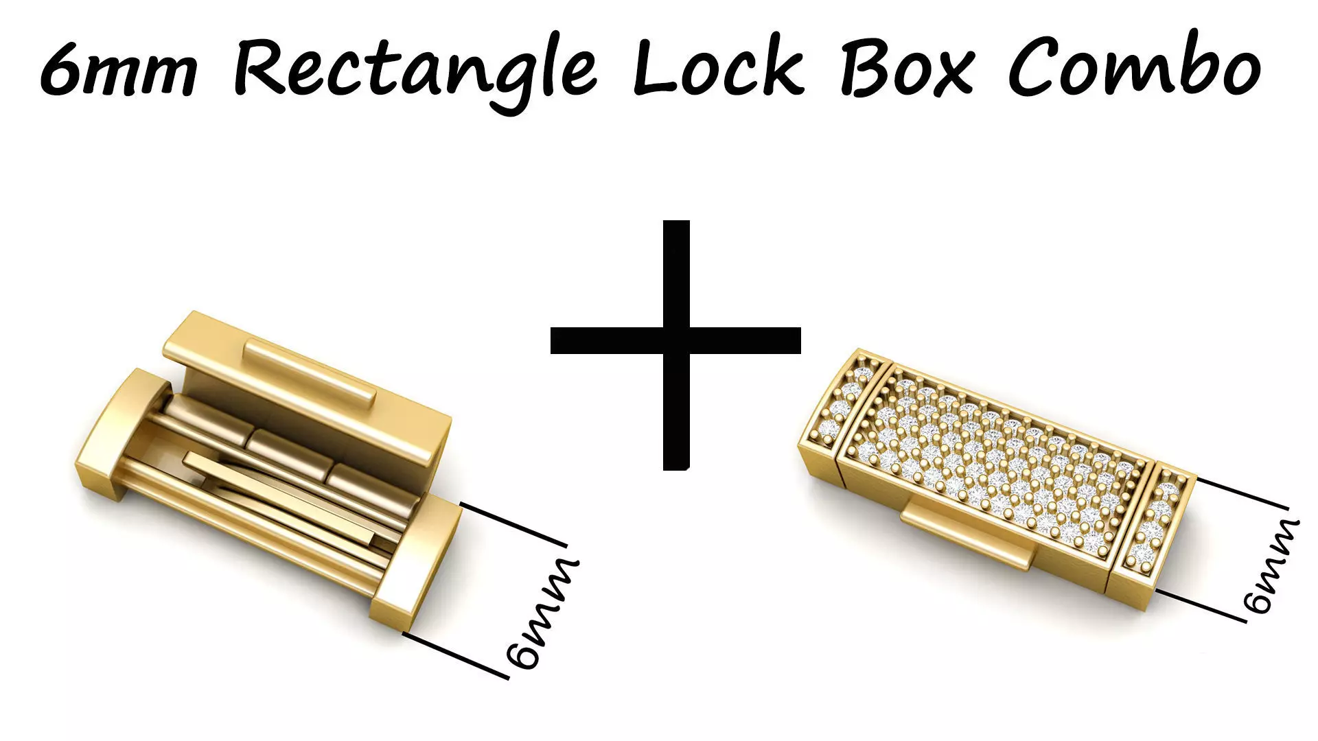 6 mm Rectangular Flip Lock Box Combination  3D Model Collection_0