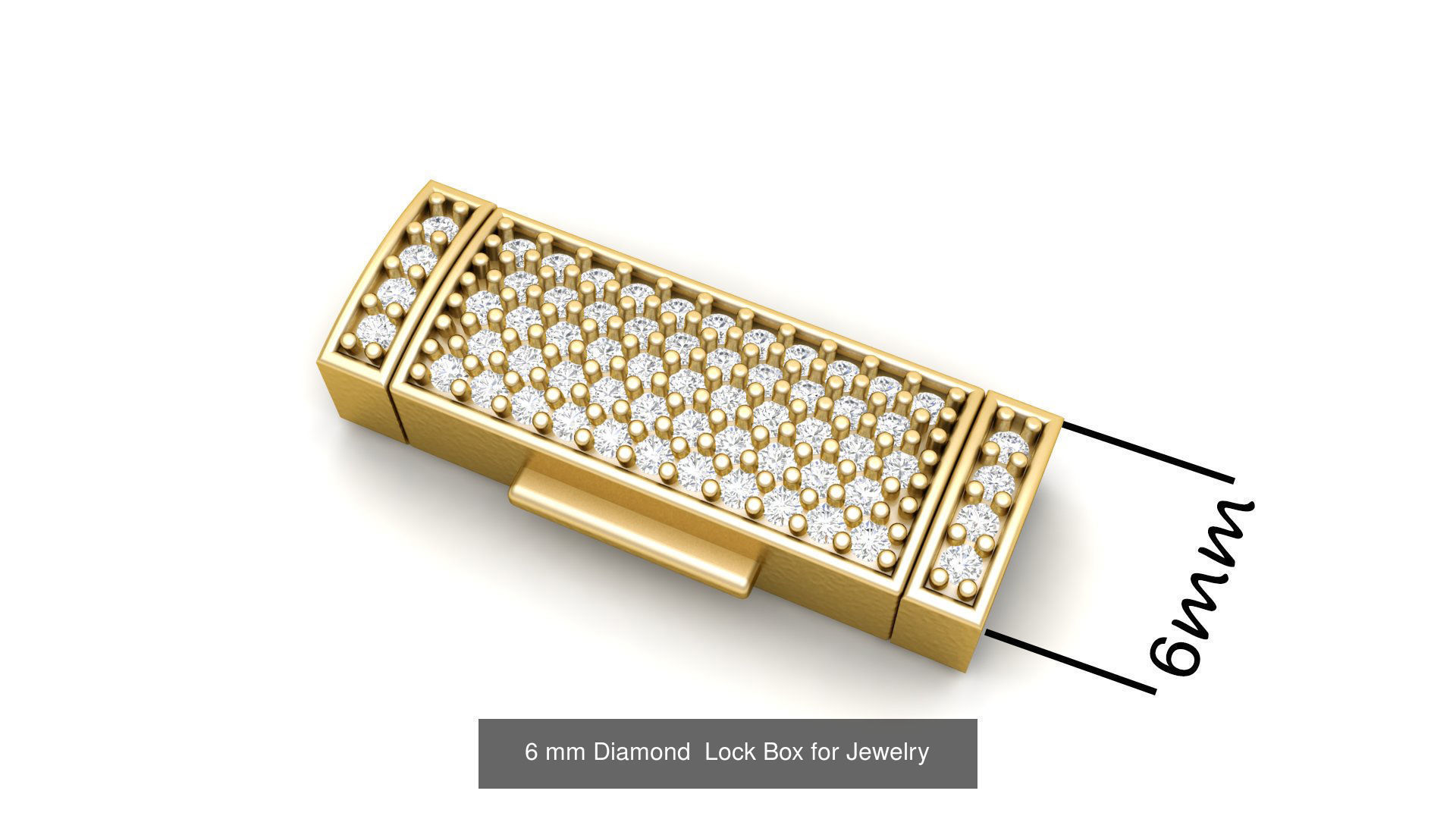 6 mm Rectangular Flip Lock Box Combination  3D Model Collection_1