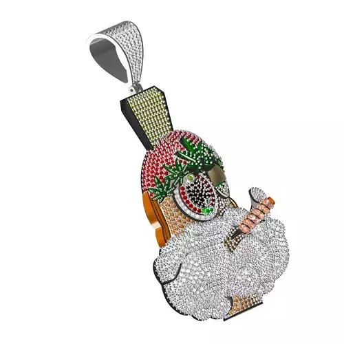Cartoon Caracter Iced Diamond Hip Hop Pendant