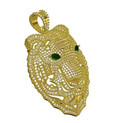 Tiger Face Hip Hop Diamond Pendant