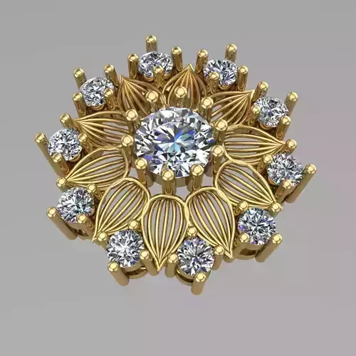 Traditional Indian Diamond Earring 3D print model