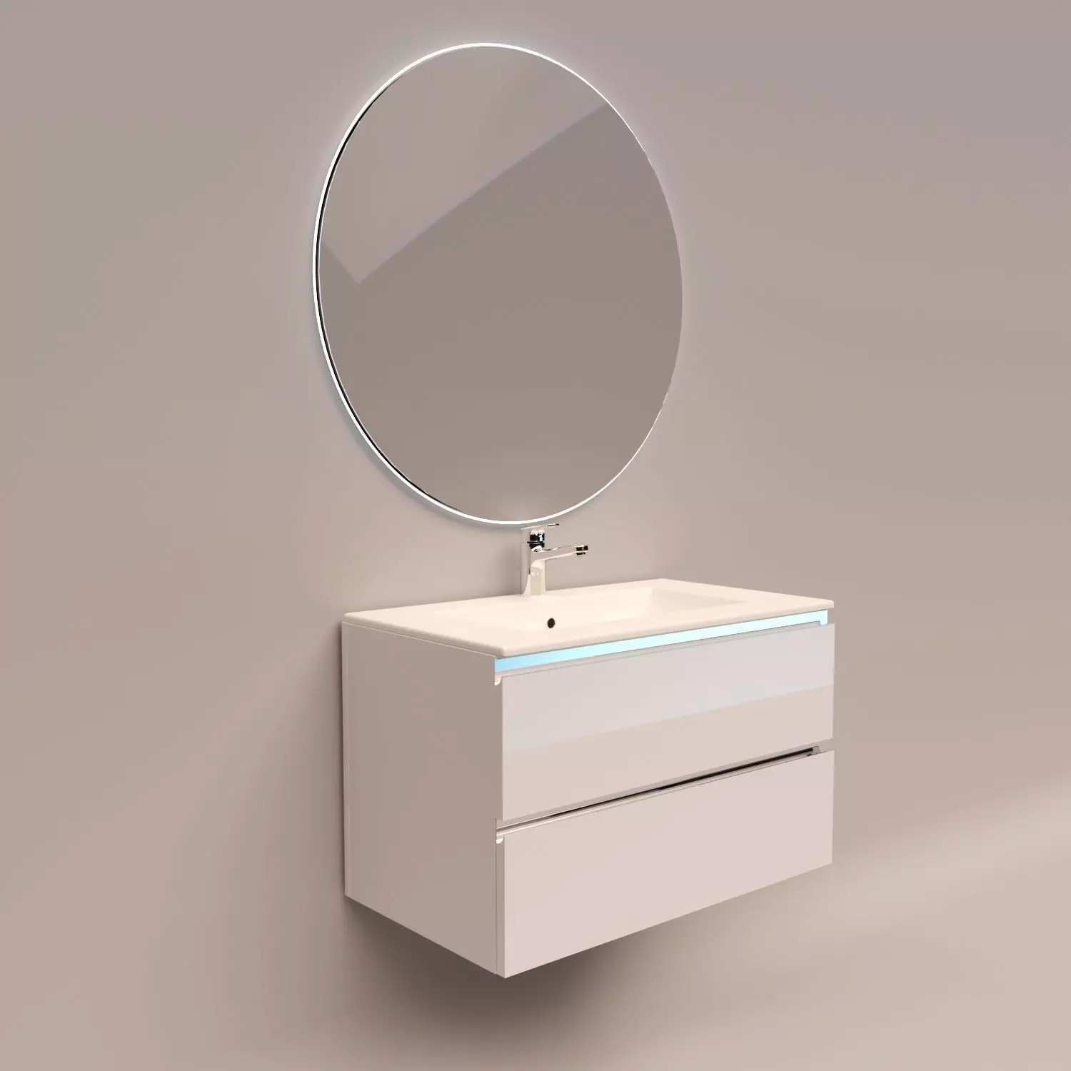 Mondo Convenienza Composizione bagno Vittoria sospeso L81cm Low-poly 3D model