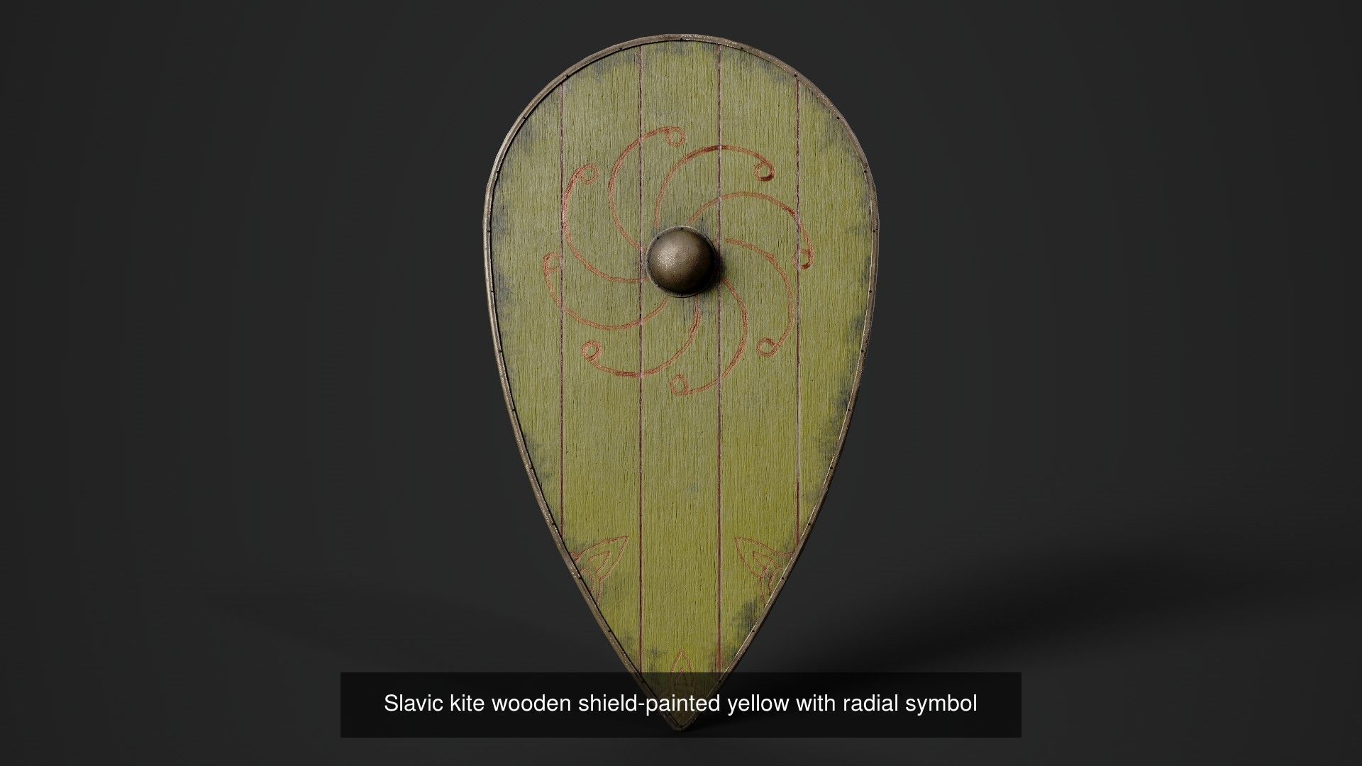Slavic kite wooden shields 20 pieces 3D Model Collection_11