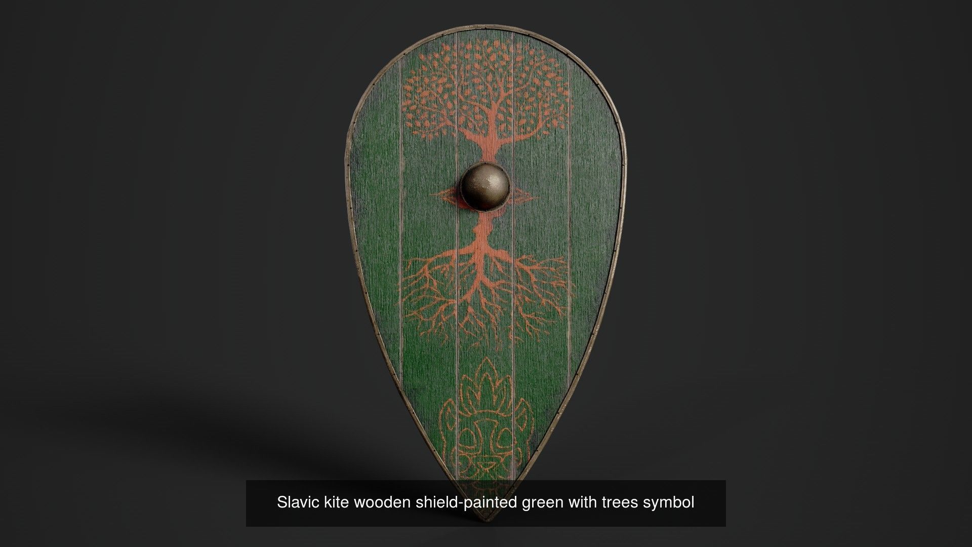 Slavic kite wooden shields 20 pieces 3D Model Collection_23