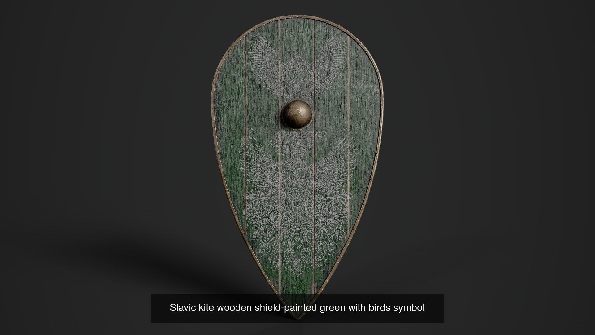 Slavic kite wooden shields 20 pieces 3D Model Collection_27