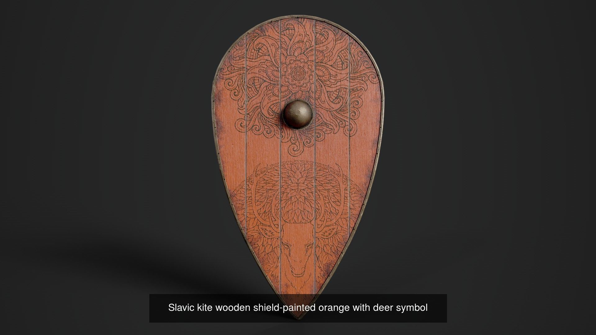 Slavic kite wooden shields 20 pieces 3D Model Collection_24