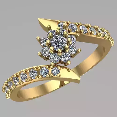 Diamond Solitaire Ring Jewellery for Women 3D print model