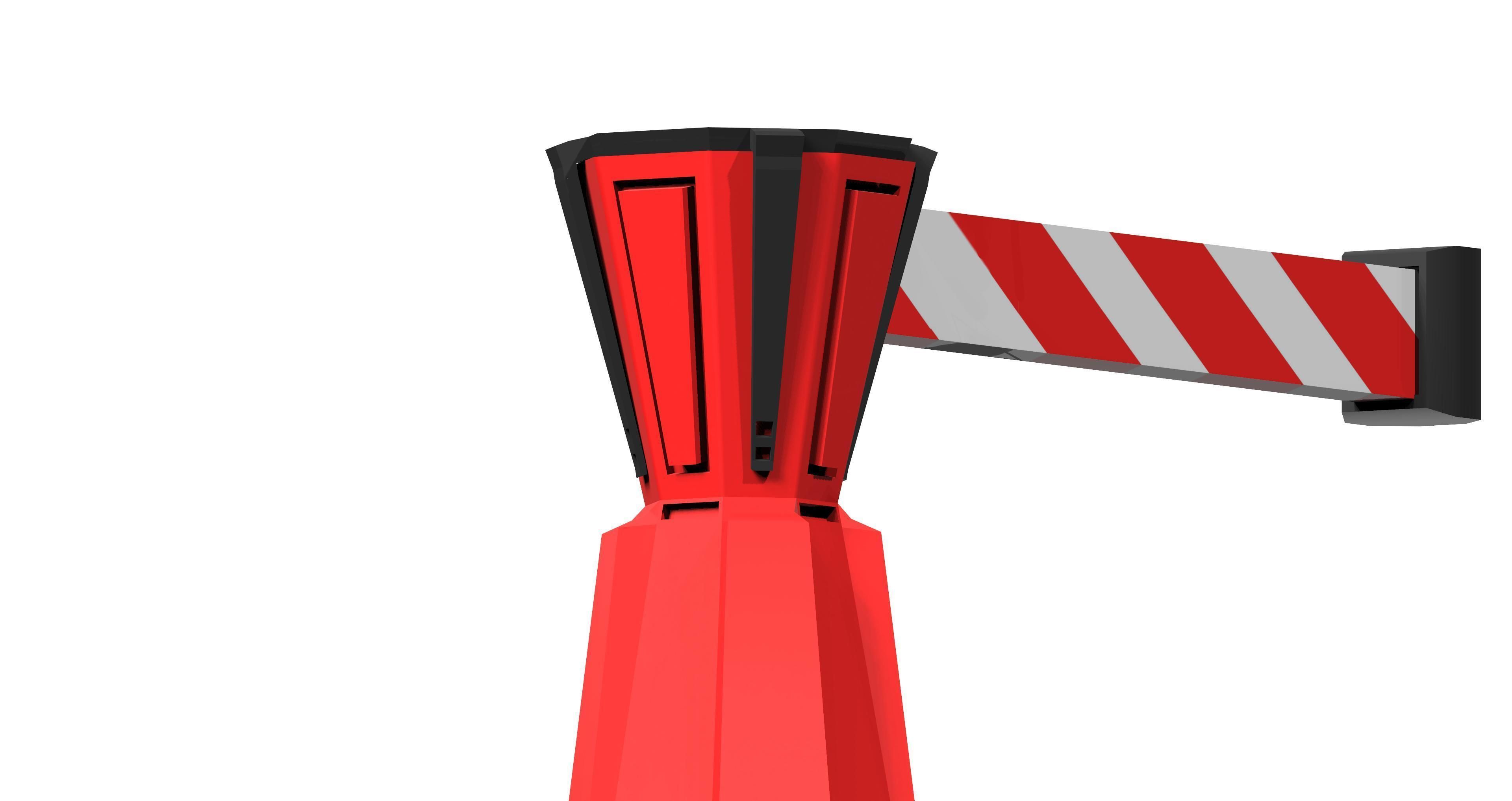 Aluminium Automation Traffic Car Barrier Low-poly 3D model_3