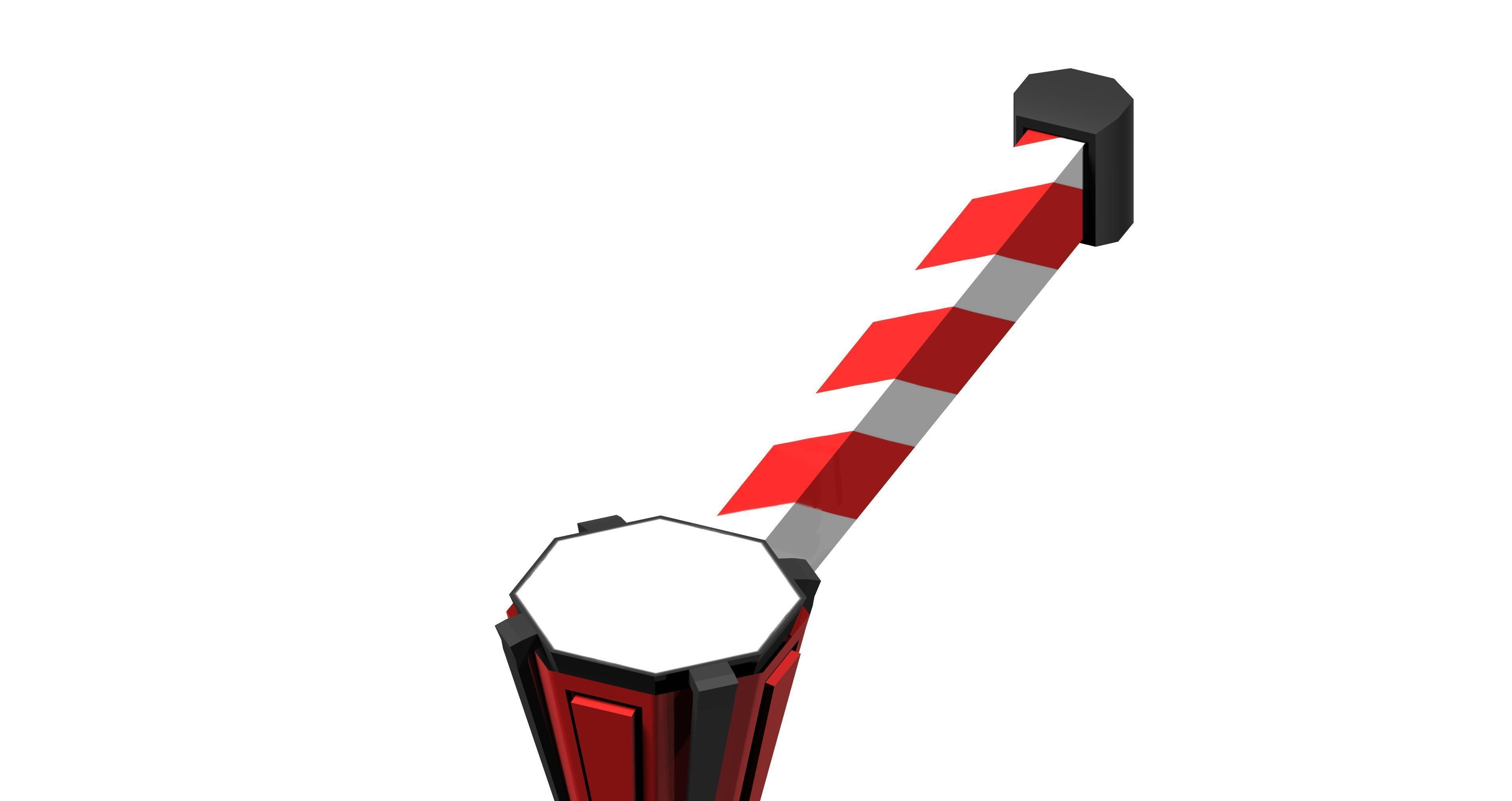 Aluminium Automation Traffic Car Barrier Low-poly 3D model_4