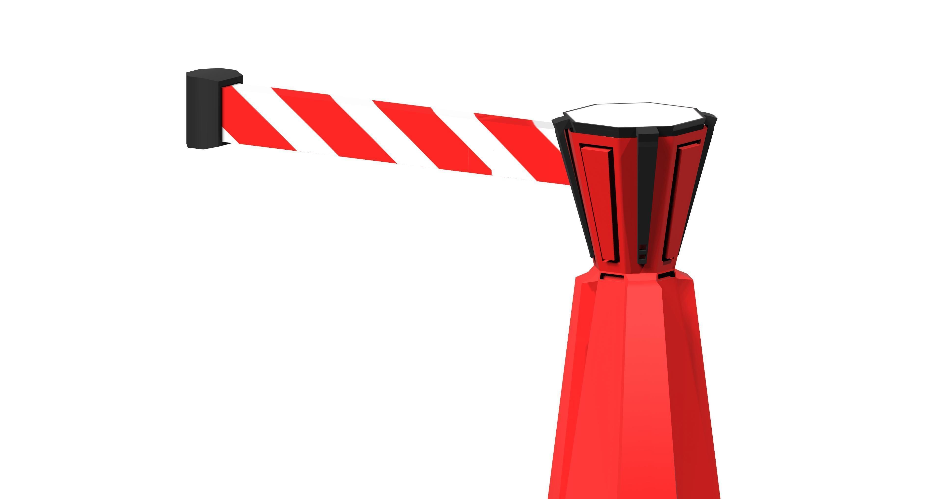 Aluminium Automation Traffic Car Barrier Low-poly 3D model_2