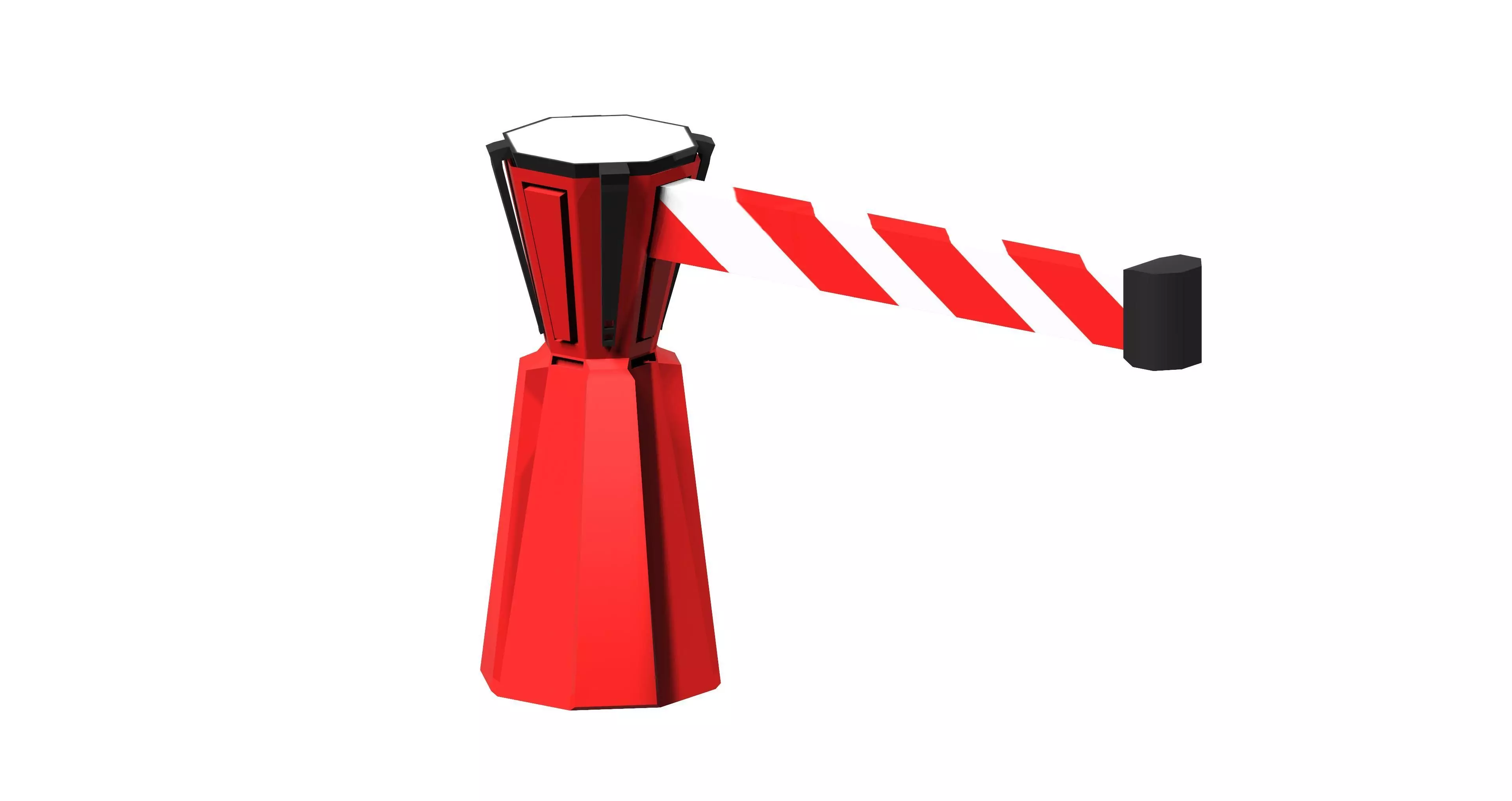 Aluminium Automation Traffic Car Barrier Low-poly 3D model_0