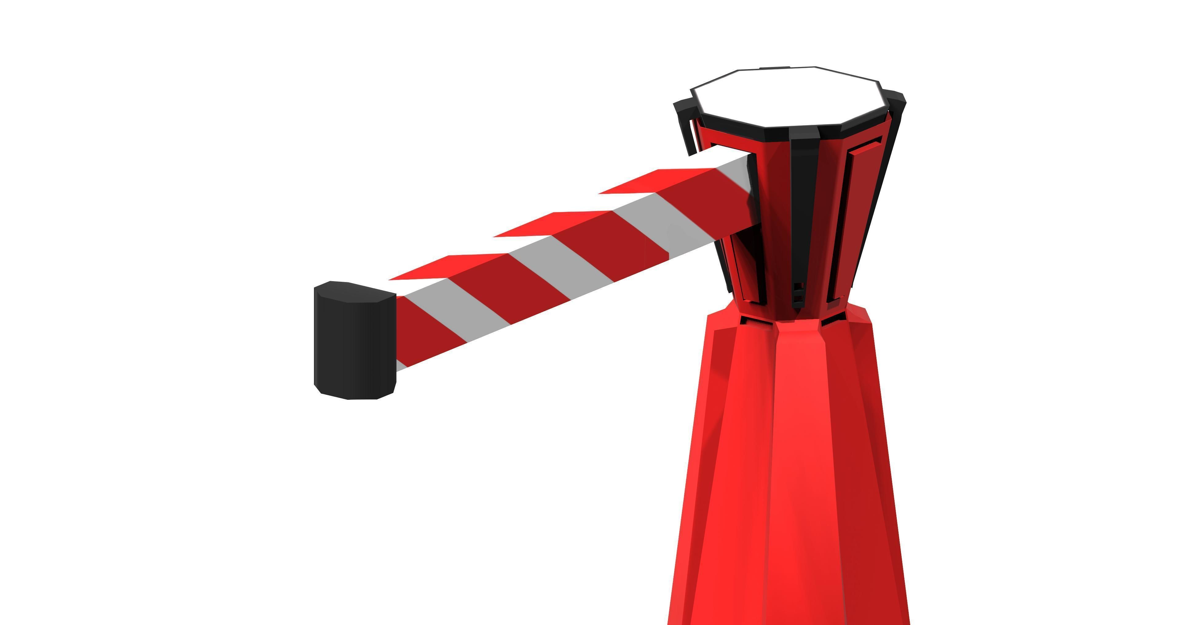 Aluminium Automation Traffic Car Barrier Low-poly 3D model_1