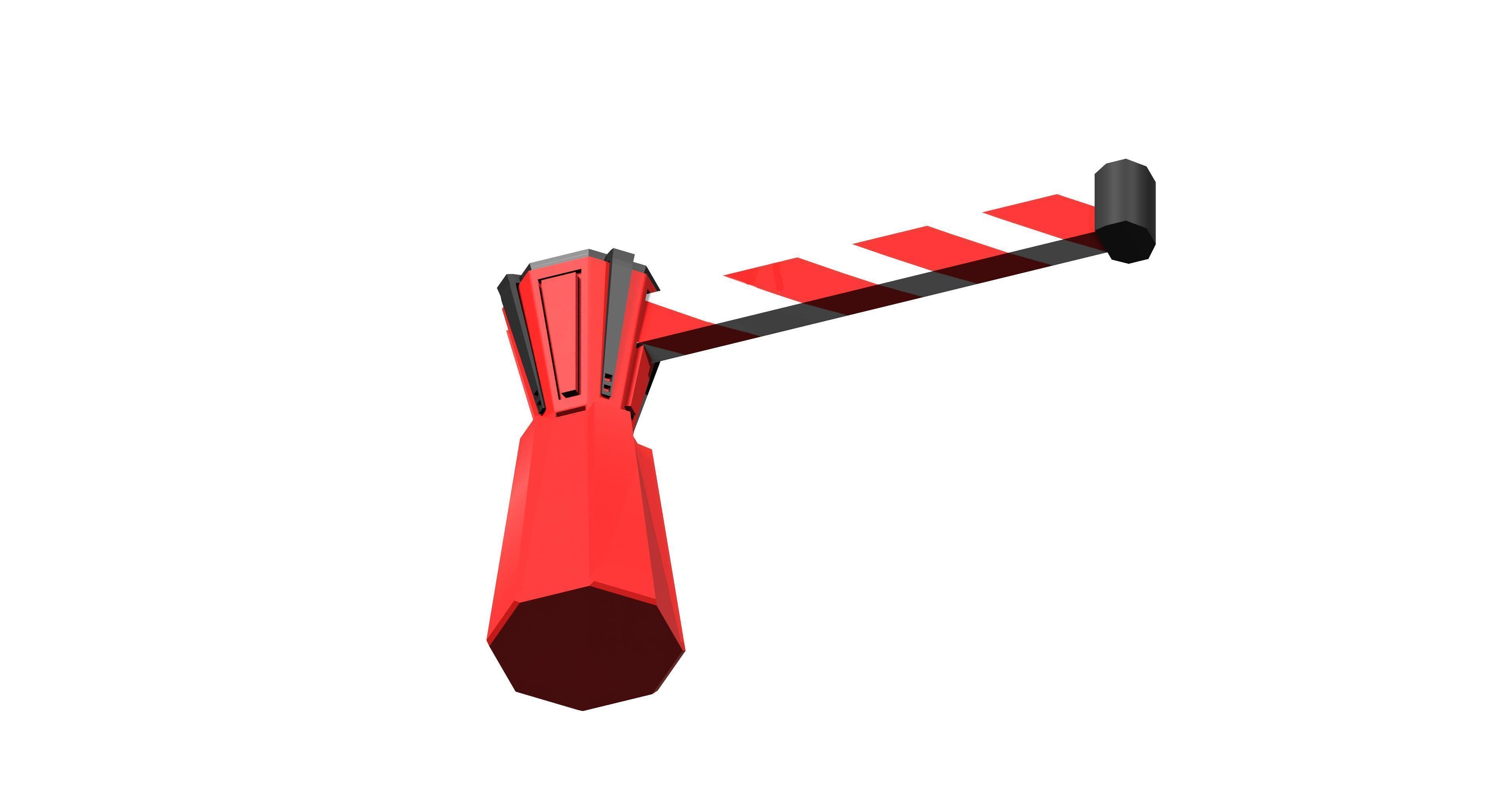 Aluminium Automation Traffic Car Barrier Low-poly 3D model_5