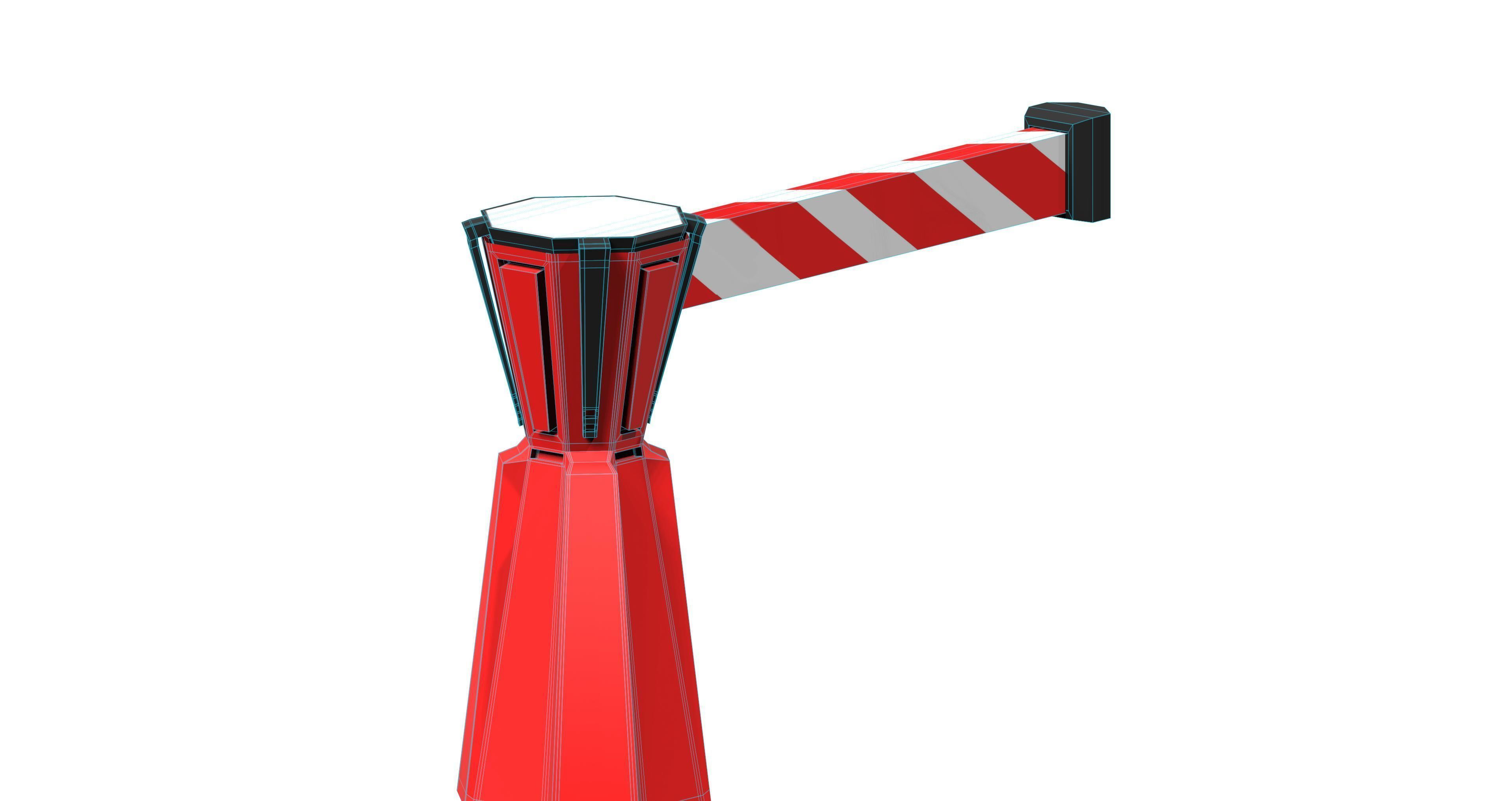 Aluminium Automation Traffic Car Barrier Low-poly 3D model_6