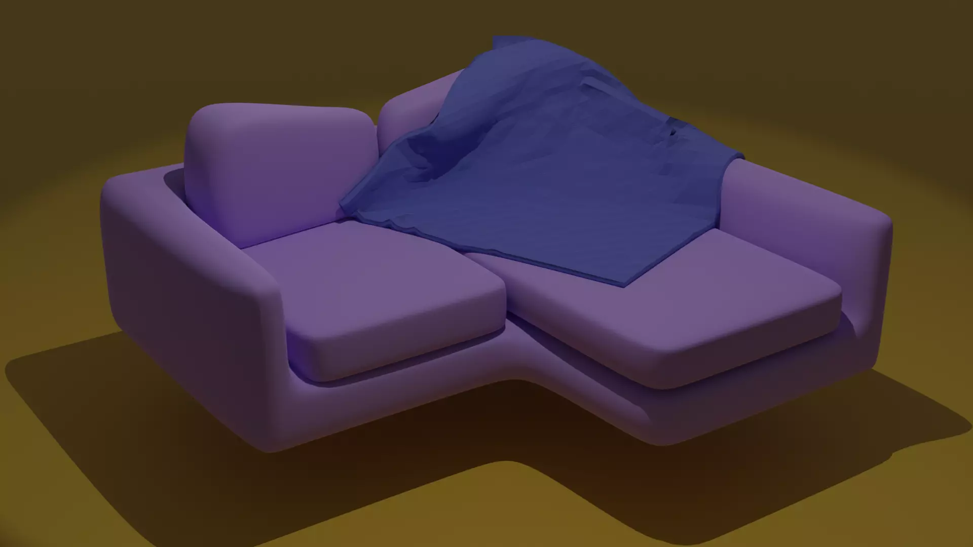 Purple Sofa Free low-poly 3D model_0