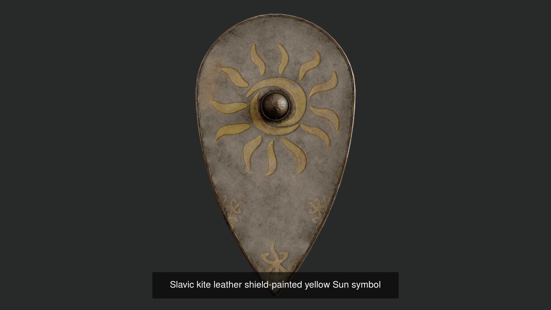 Slavic kite leather shields 20 pieces 3D Model Collection_12