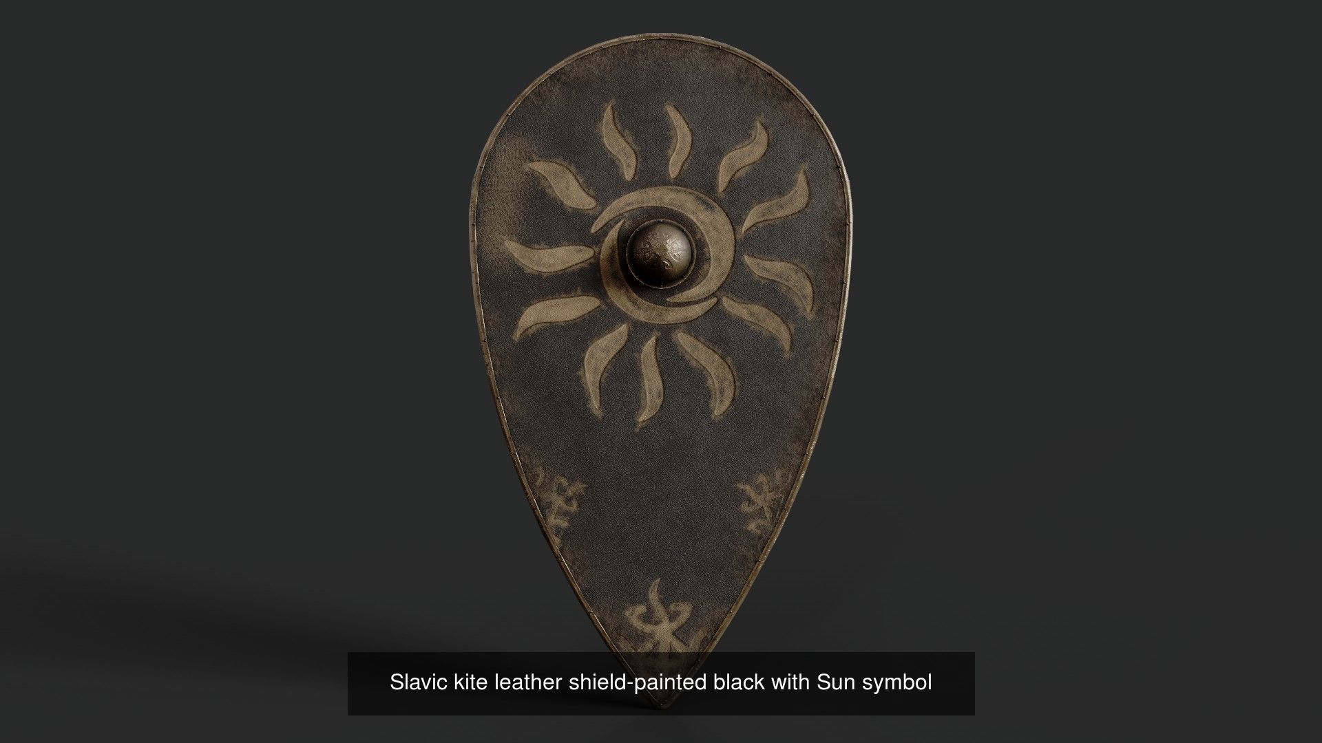 Slavic kite leather shields 20 pieces 3D Model Collection_7