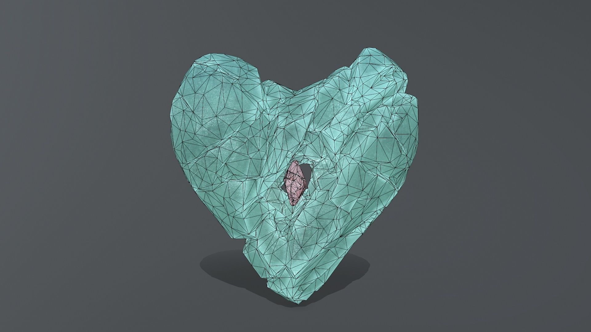Broken Heart Low-poly 3D model_18