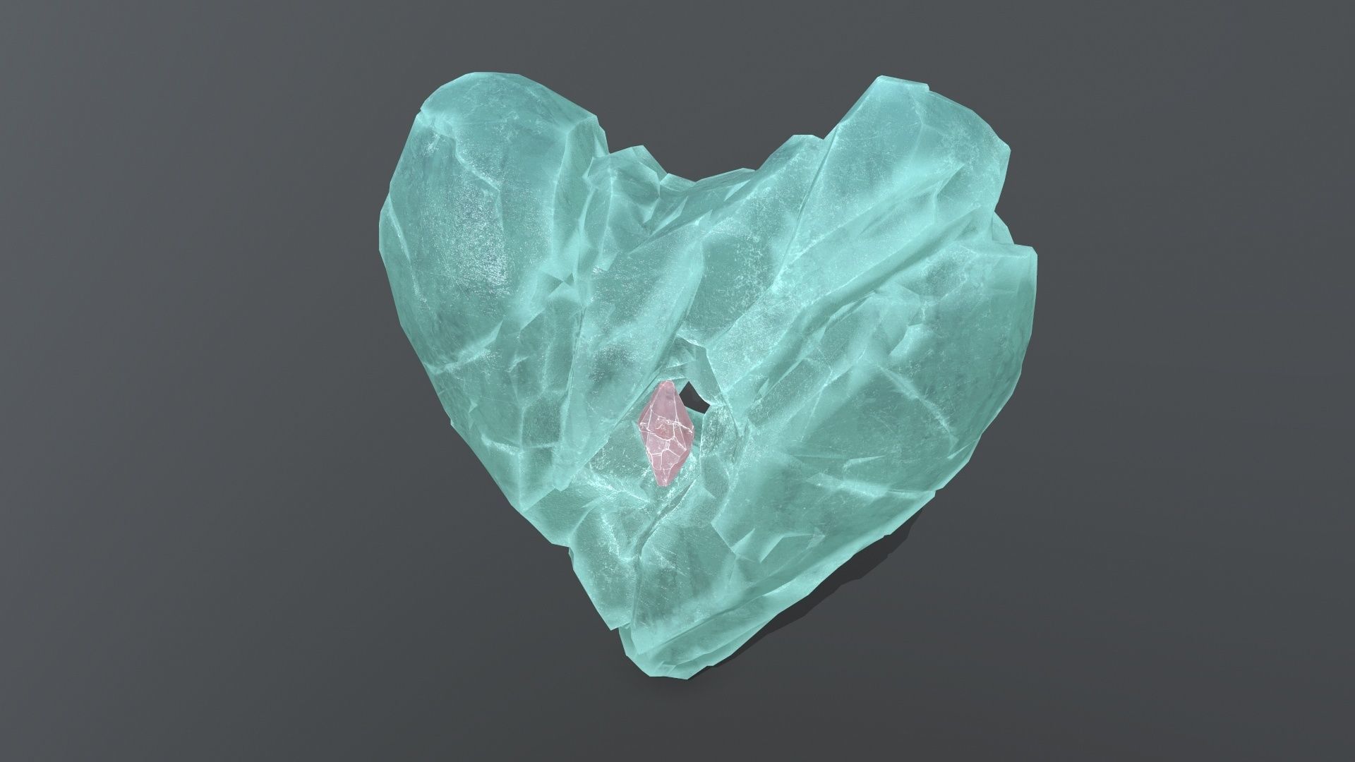 Broken Heart Low-poly 3D model_16