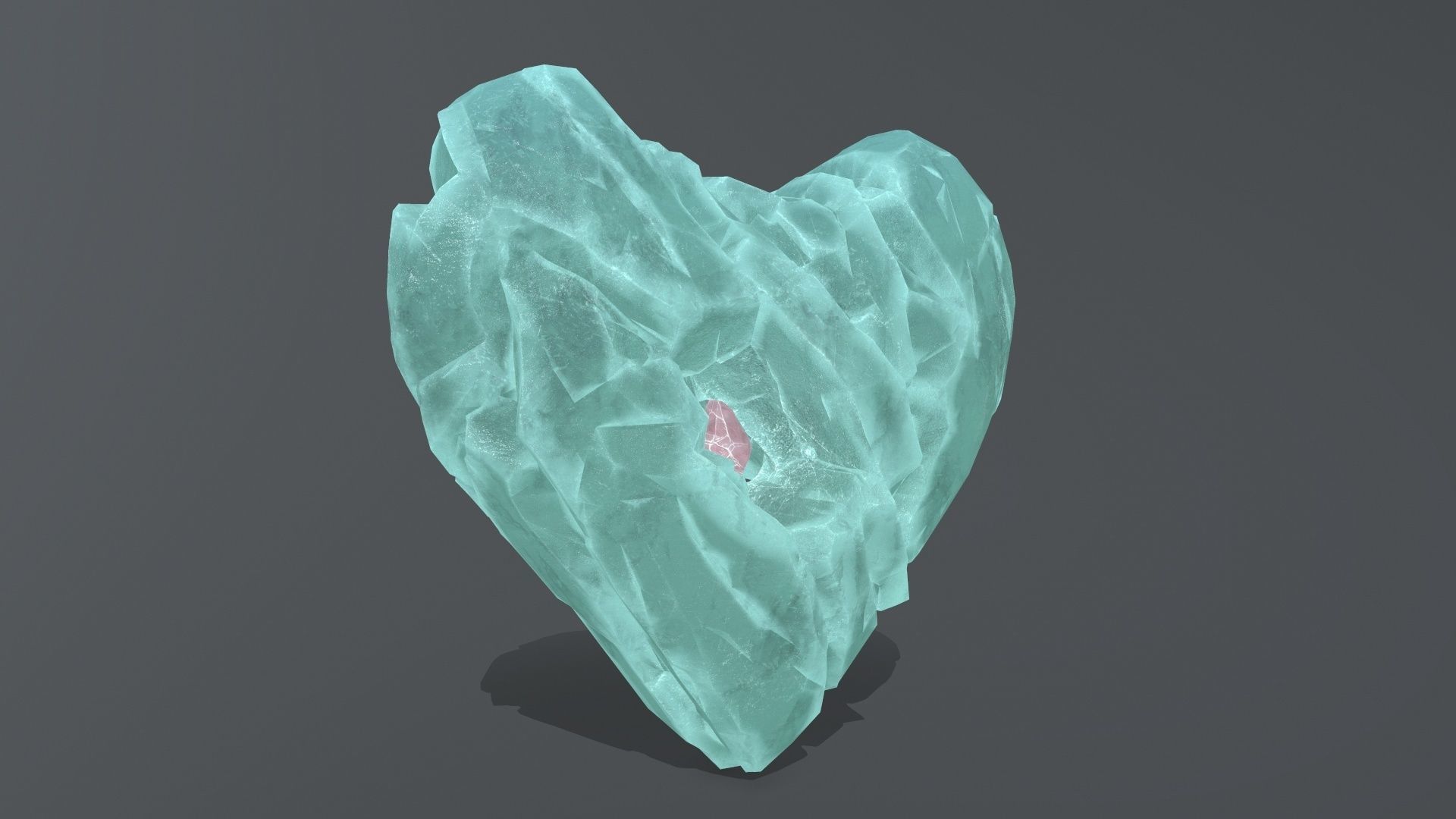 Broken Heart Low-poly 3D model_5
