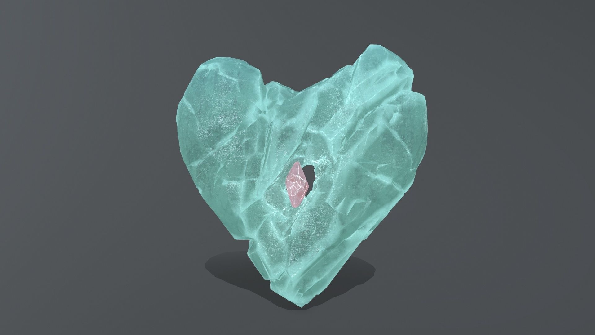 Broken Heart Low-poly 3D model_10