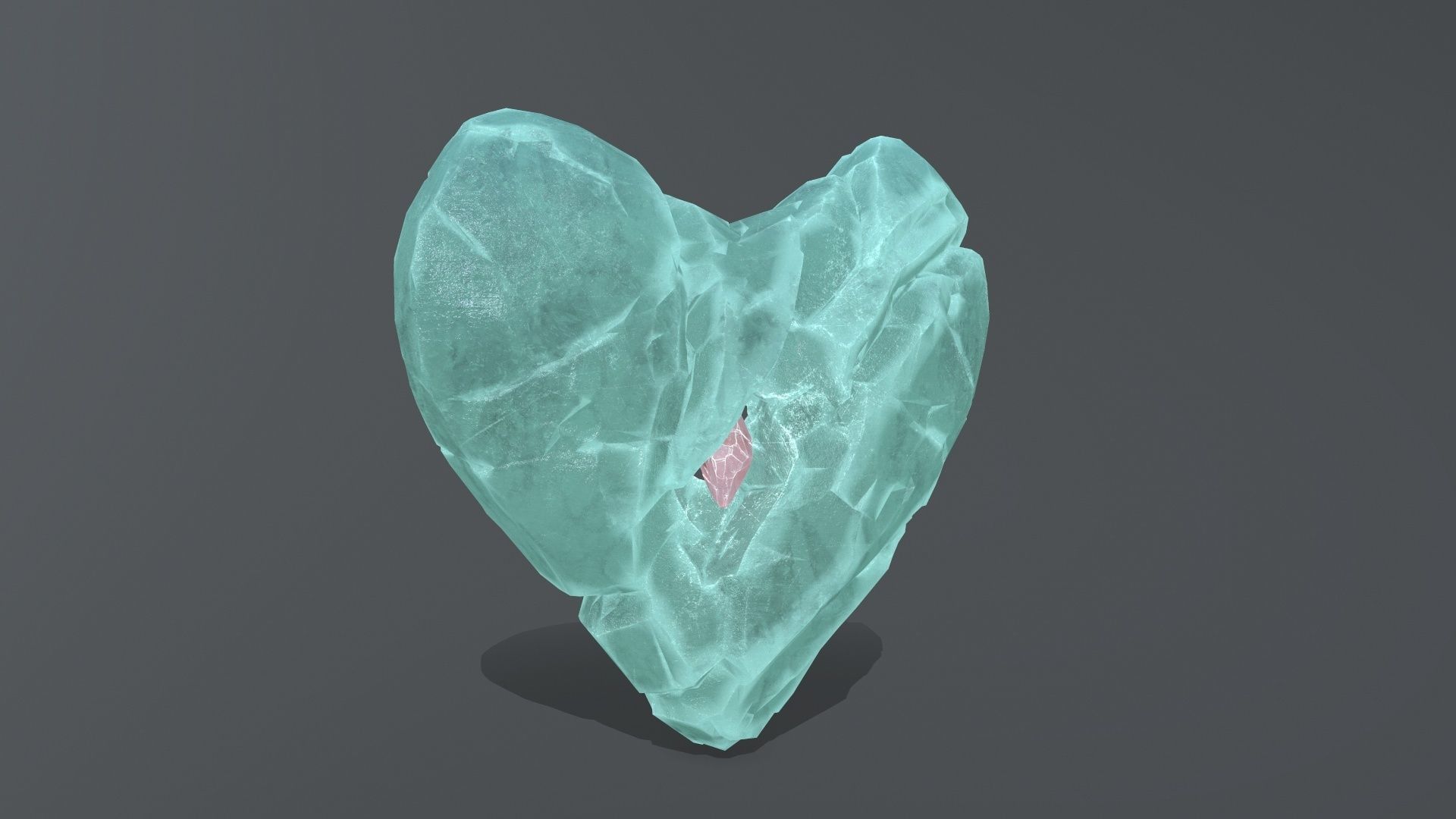 Broken Heart Low-poly 3D model_9