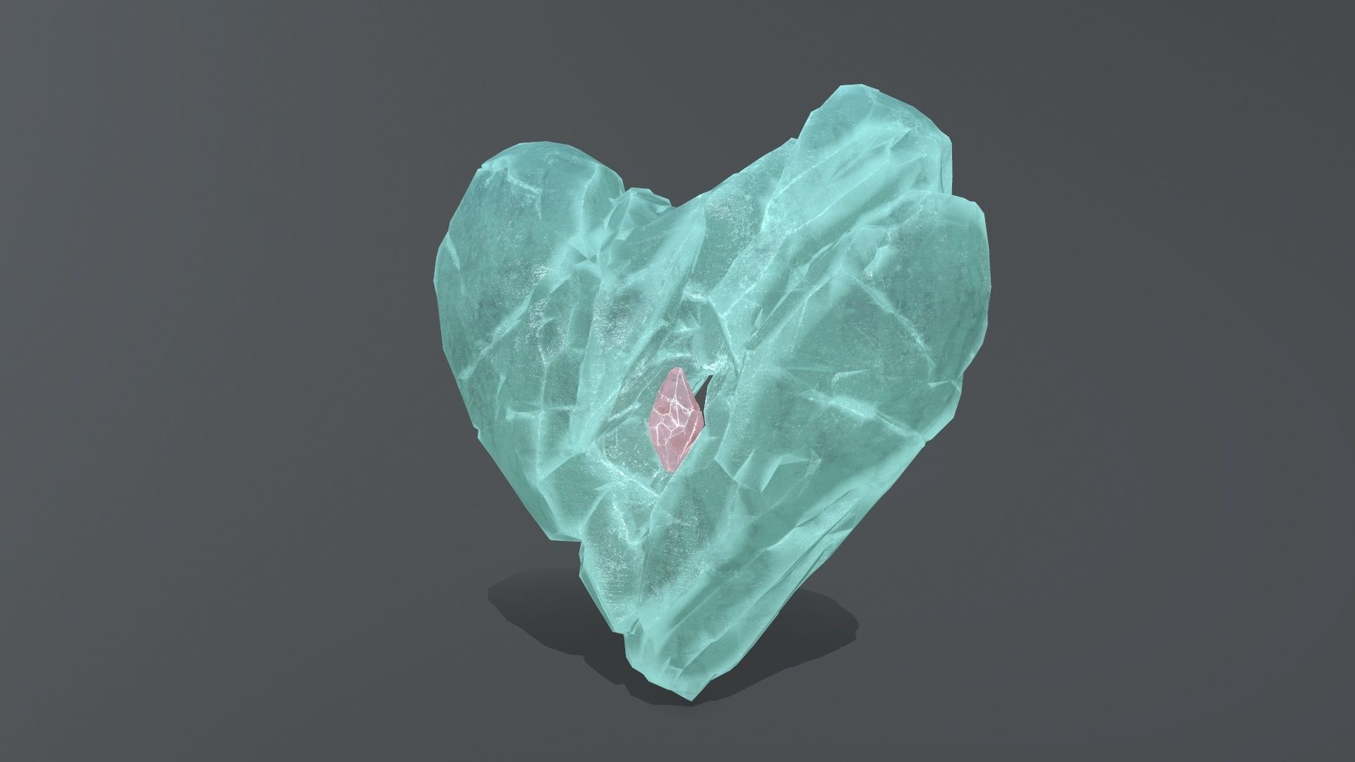 Broken Heart Low-poly 3D model_2