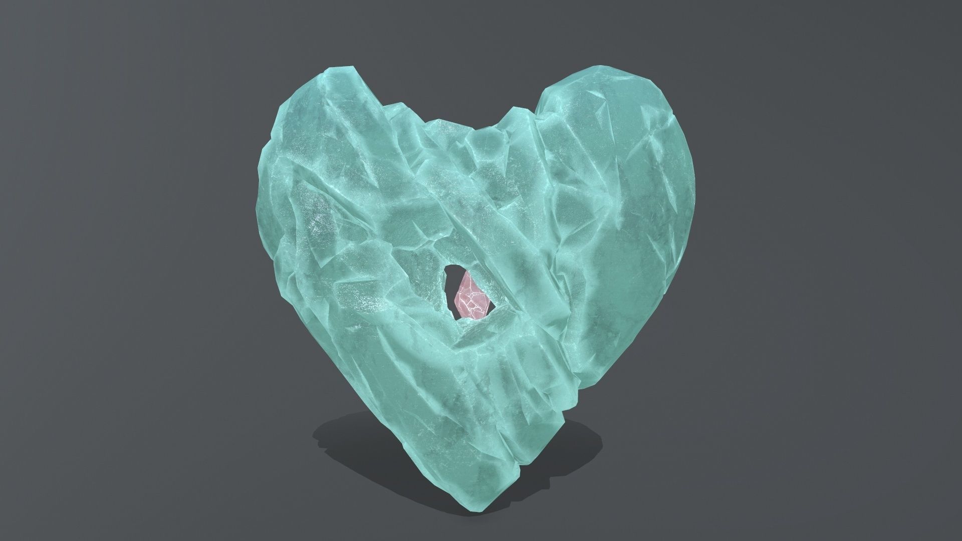 Broken Heart Low-poly 3D model_6